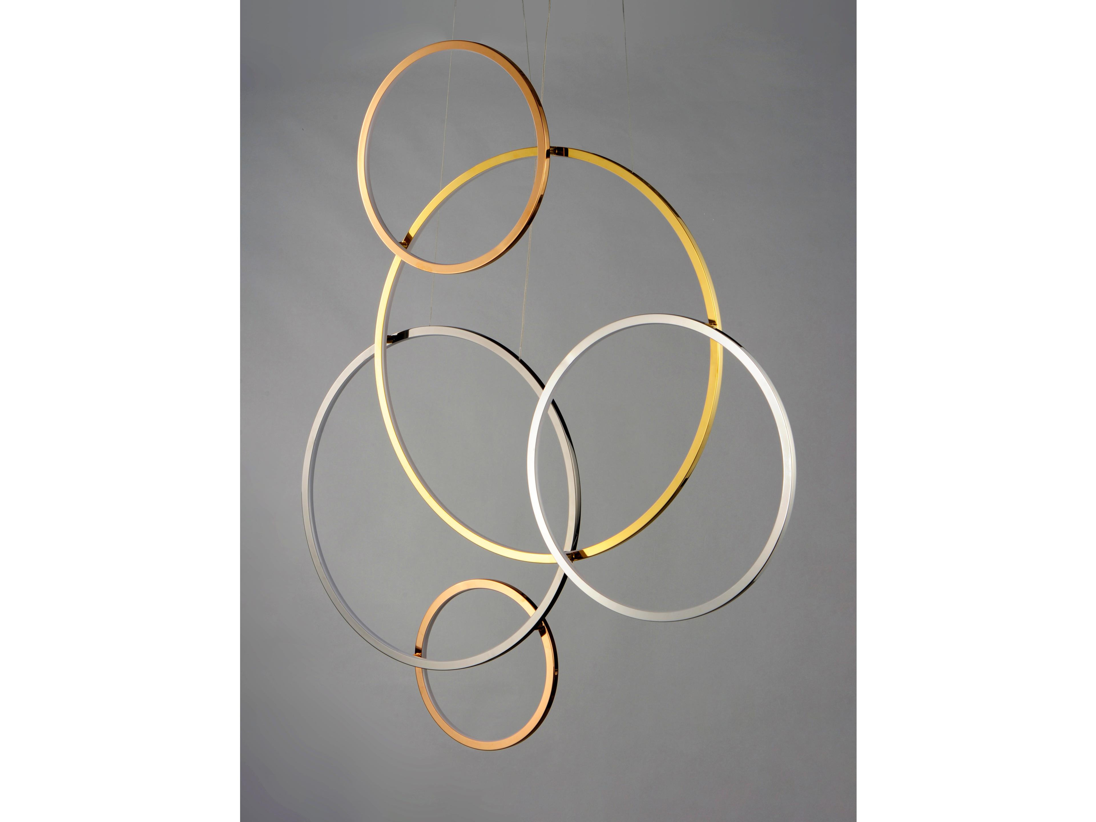 ET2 Union 5-Light Gold LED Geometric Linear Island Pendant