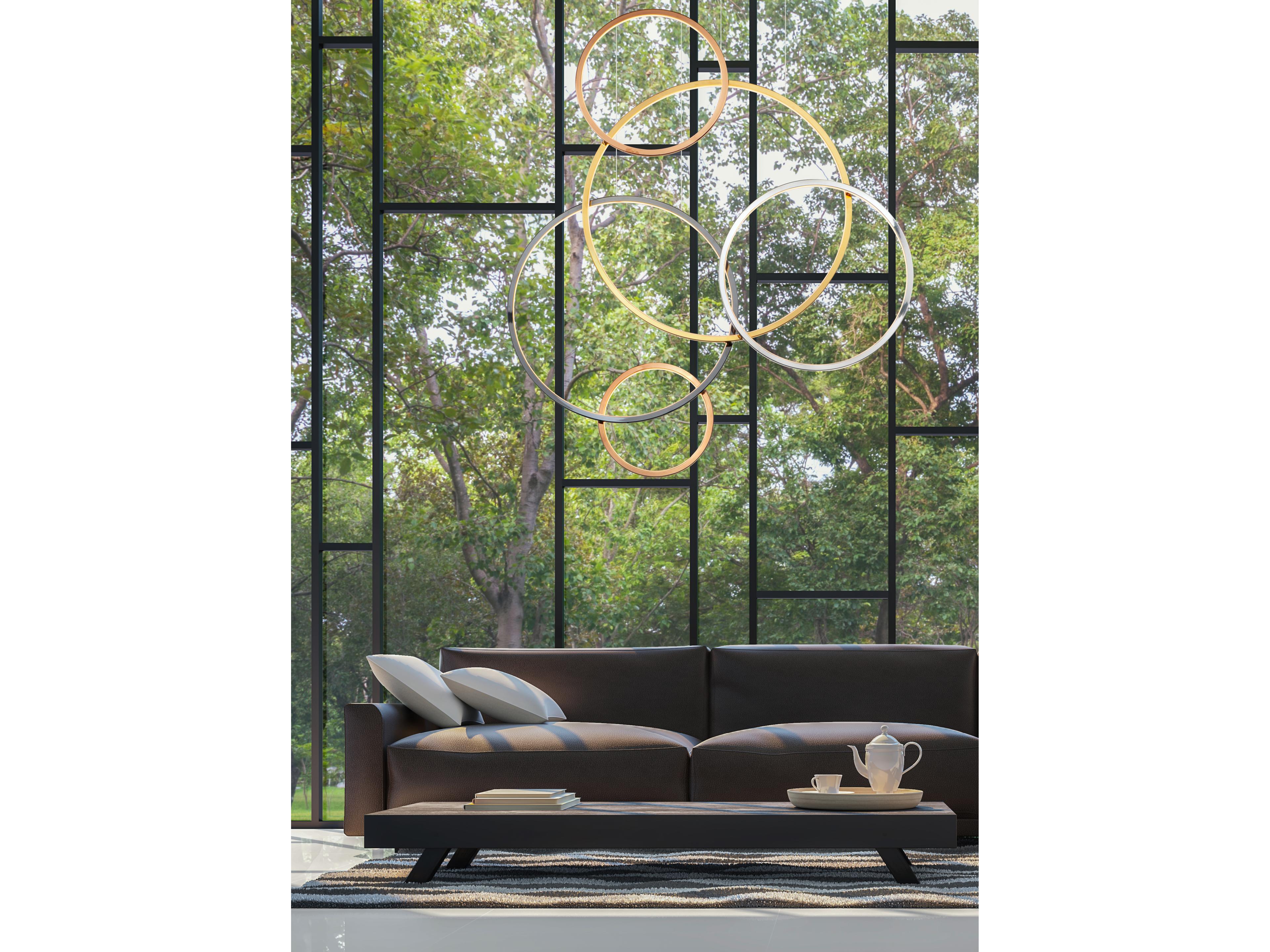 ET2 Union 5-Light Gold LED Geometric Linear Island Pendant