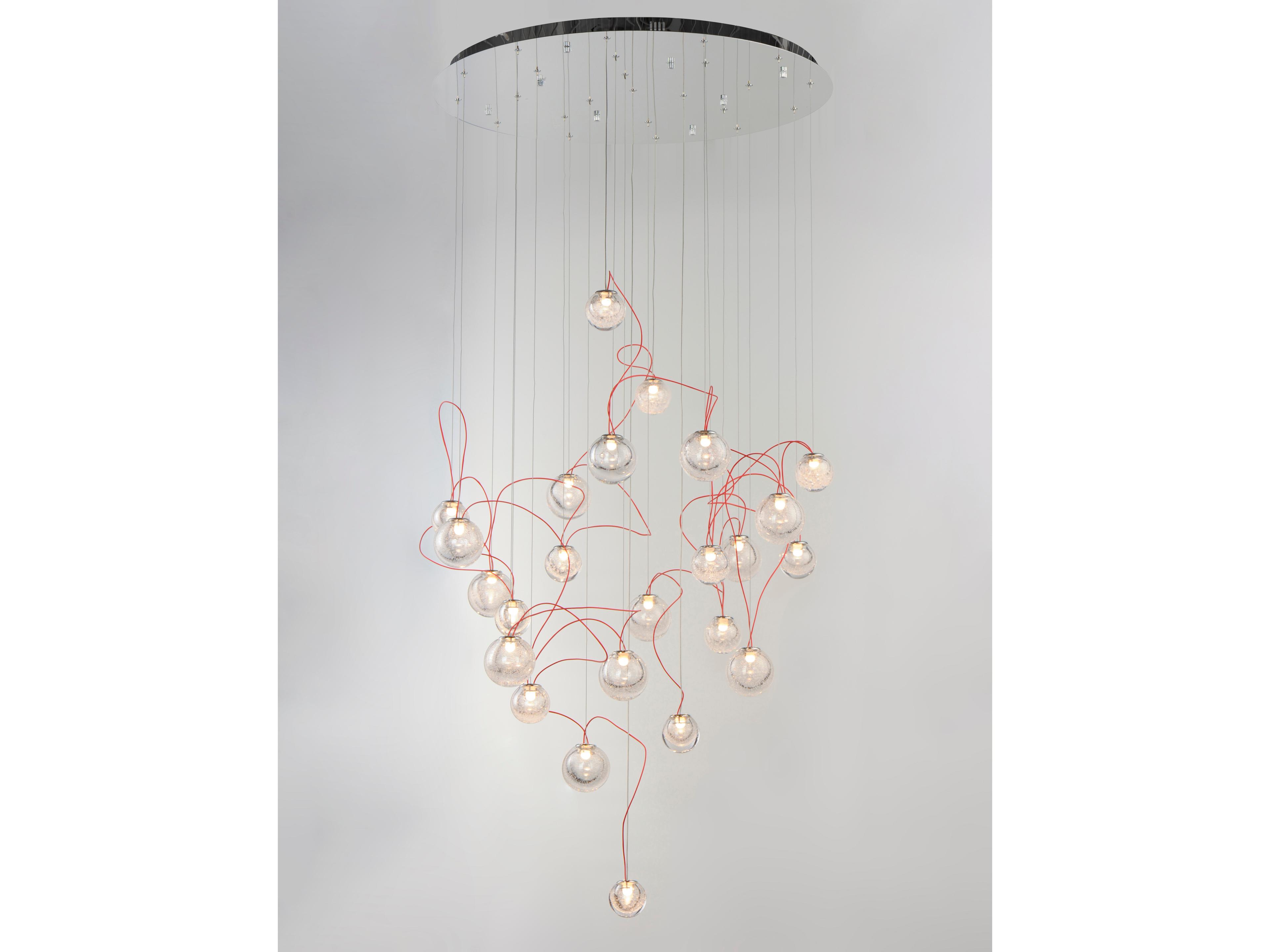 ET2 Bobble 24-Light Polished Chrome Glass LED Globe Pendant