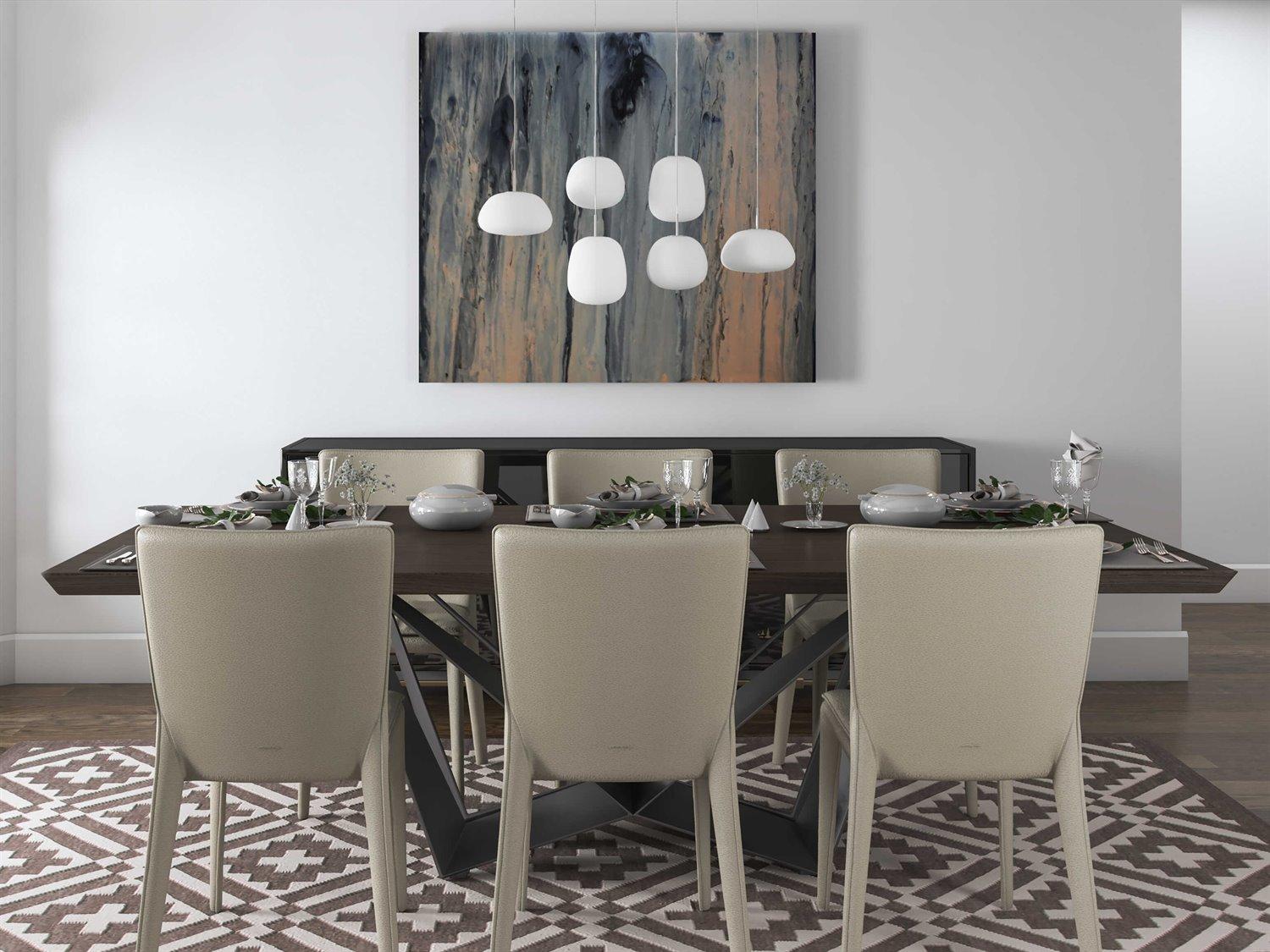 ET2 Puffs 1-Light White Glass LED Linear Round Island Pendant