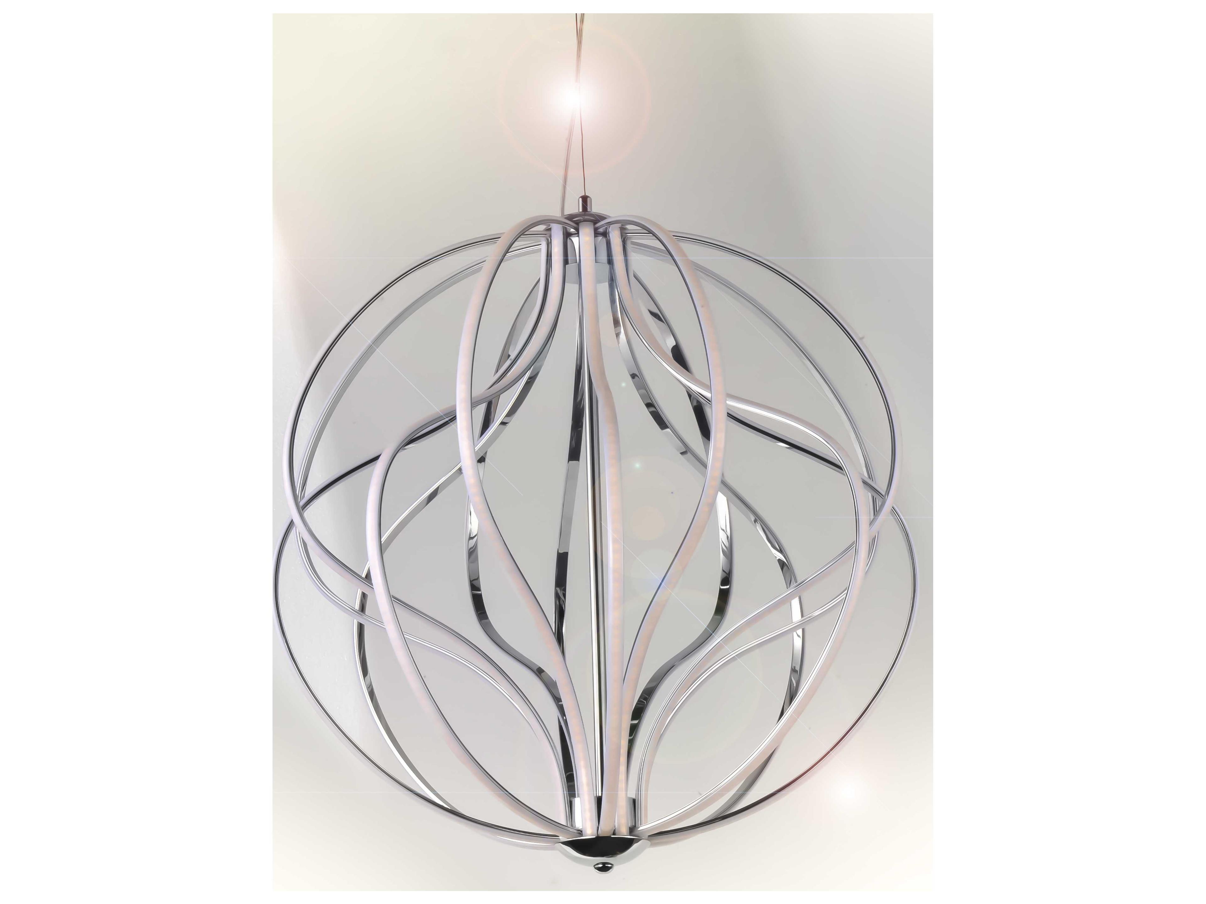 ET2 Aura 10-Light Polished Chrome LED Geometric Pendant