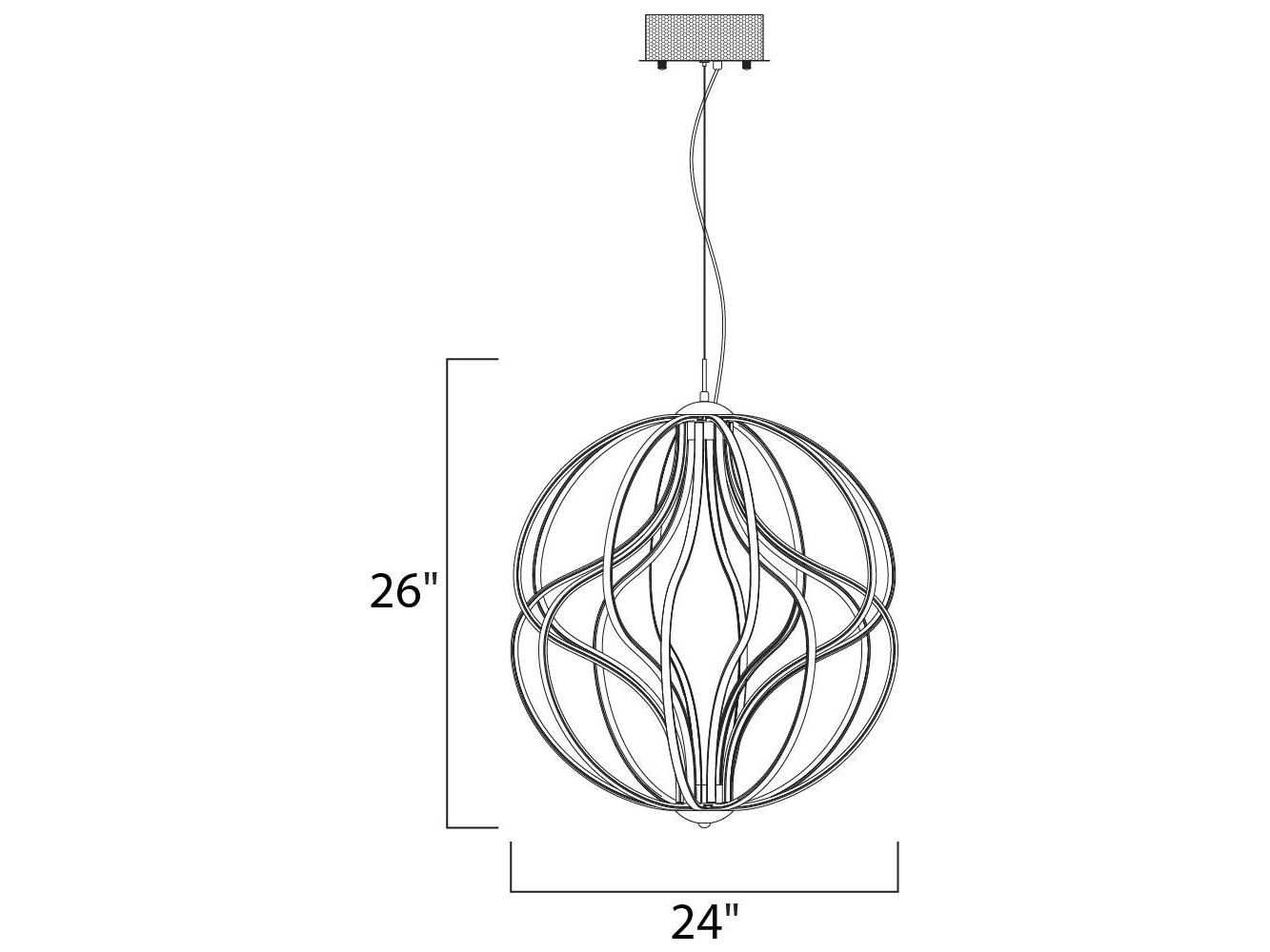 ET2 Aura 16-Light-Light6 Polished Chrome LED Geometric Pendant