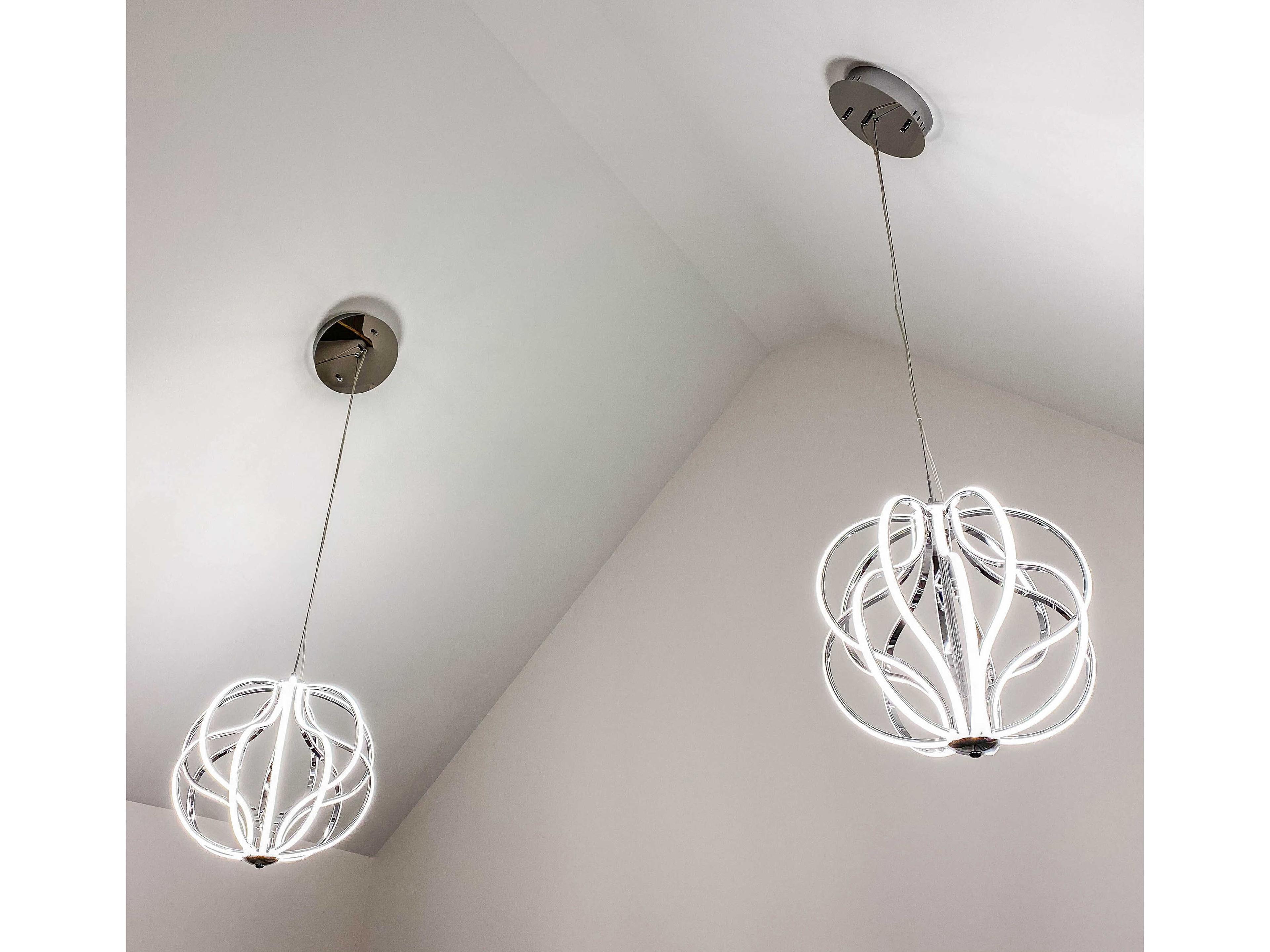 ET2 Aura 16-Light-Light6 Polished Chrome LED Geometric Pendant