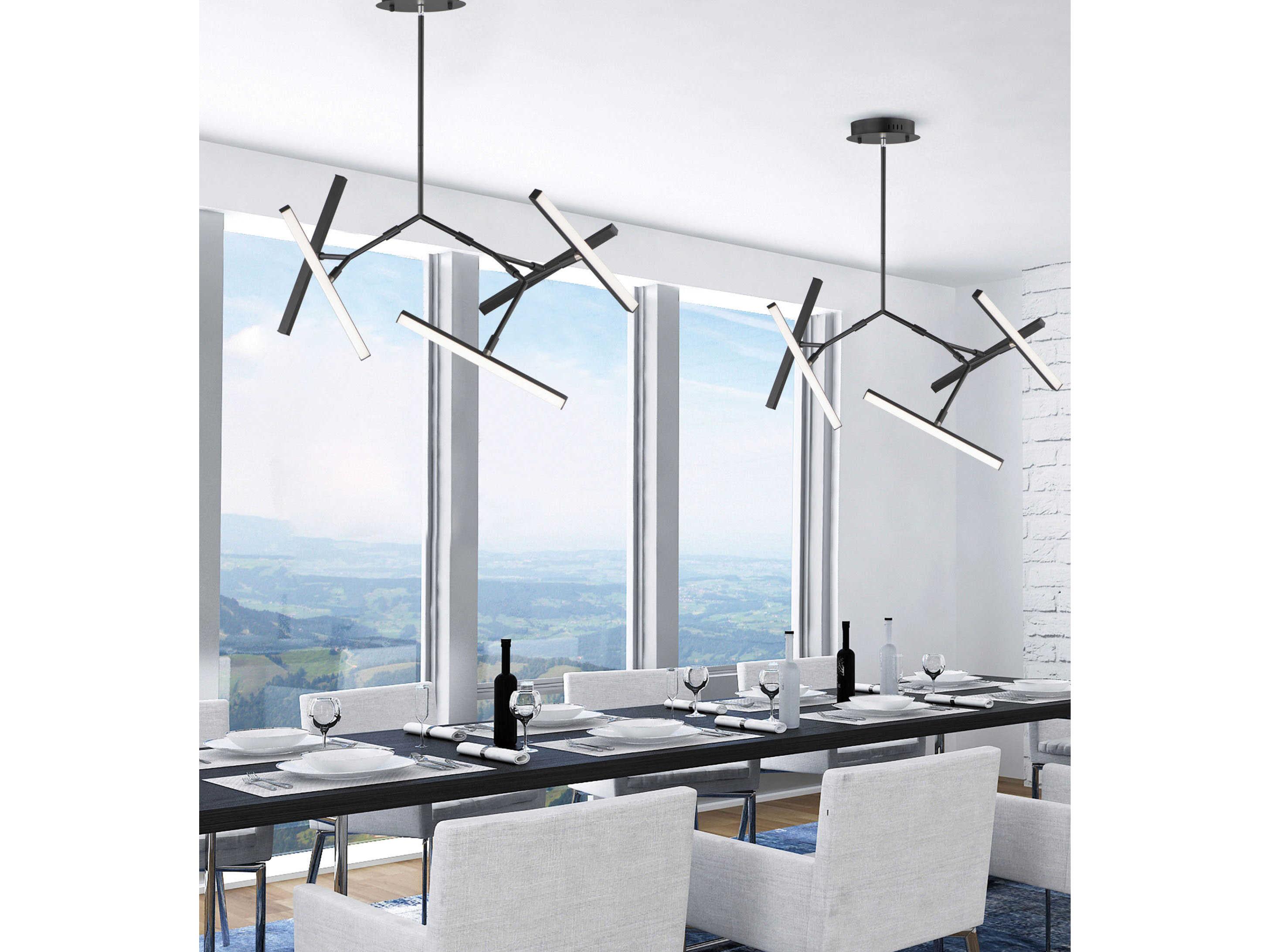 ET2 Robotica 5-Light Black LED Geometric Chandelier