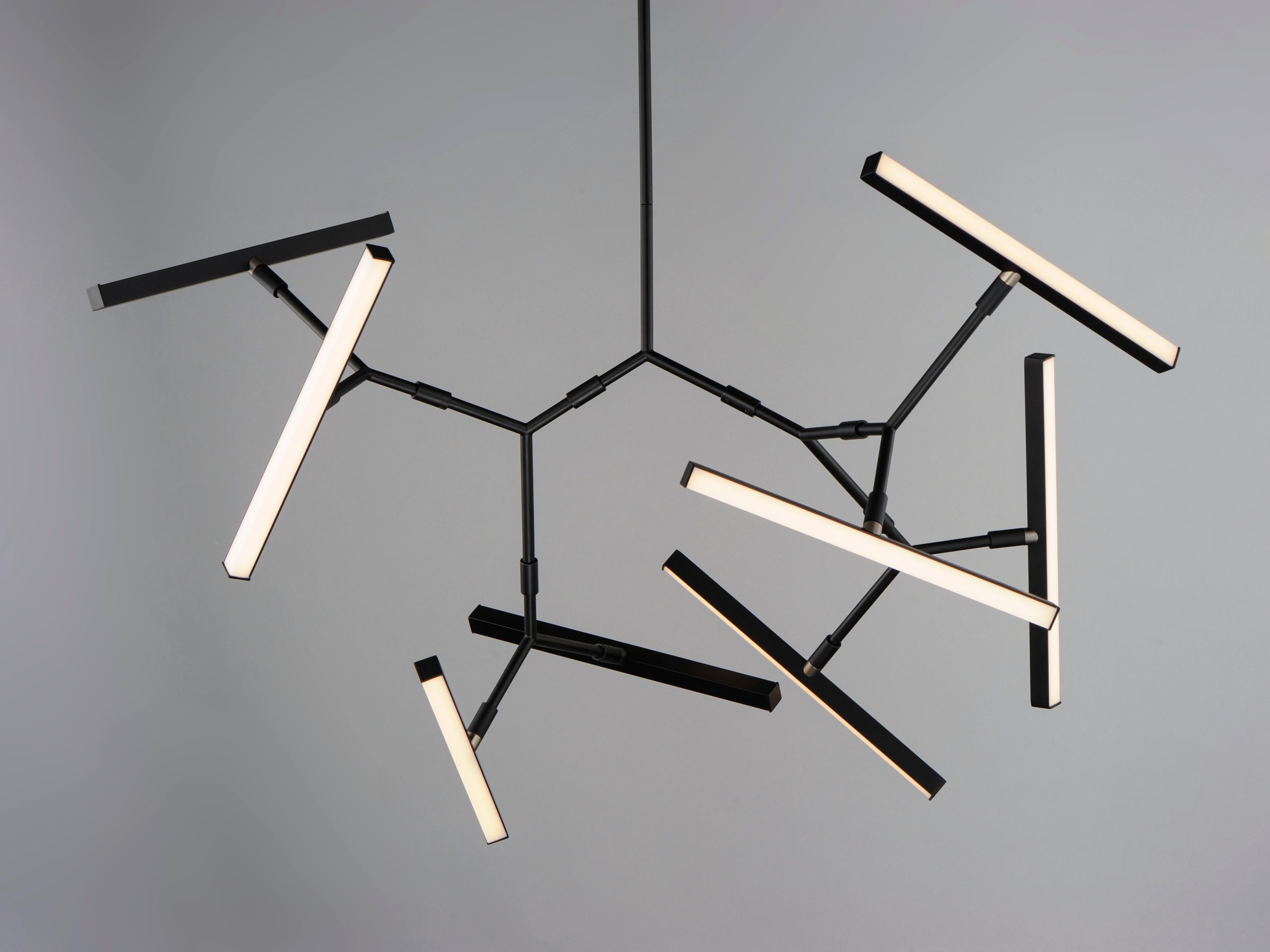 ET2 Robotica 8-Light Black LED Geometric Chandelier