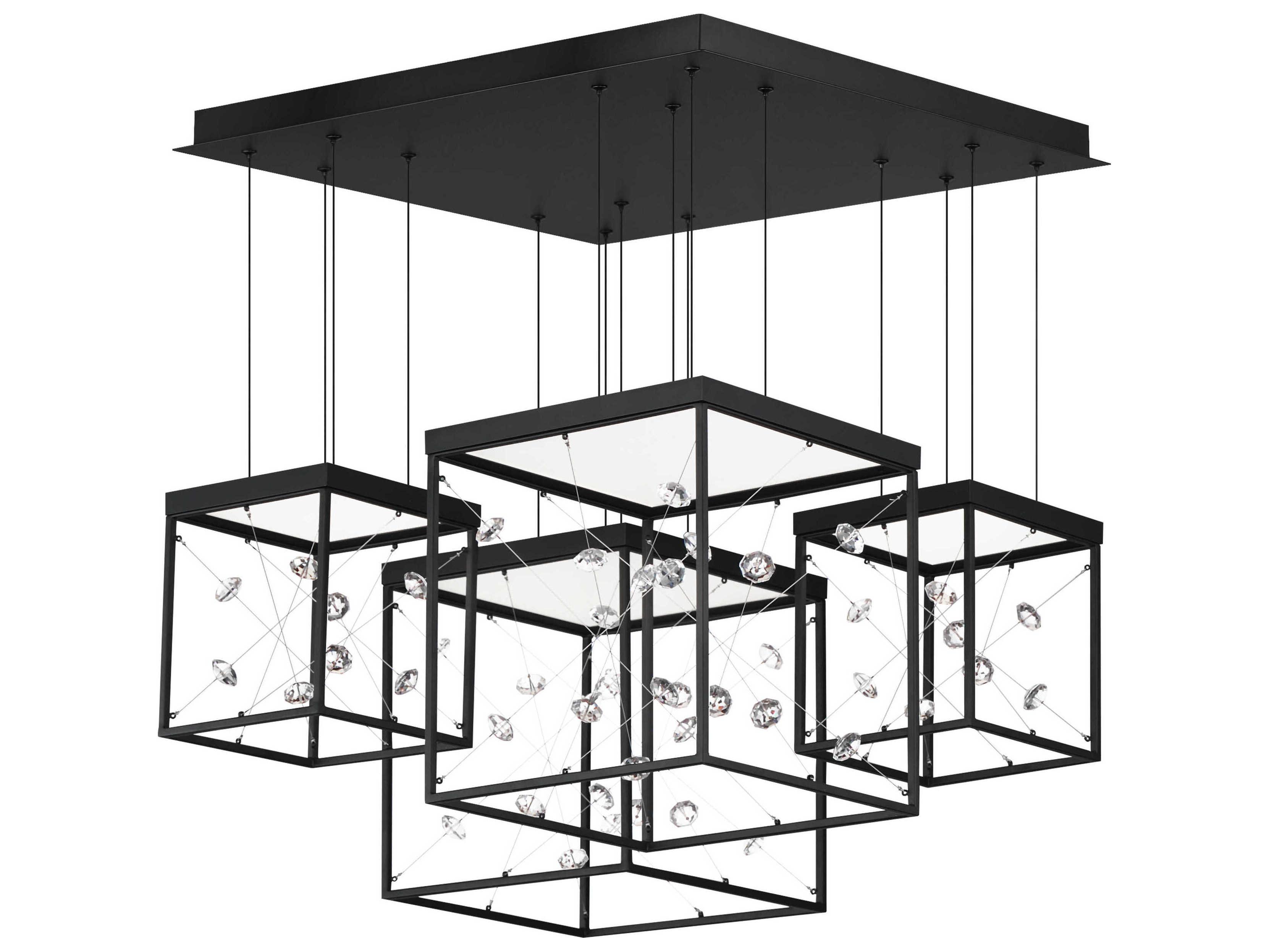 ET2 Entanglement 1-Light Black Geometric Pendant