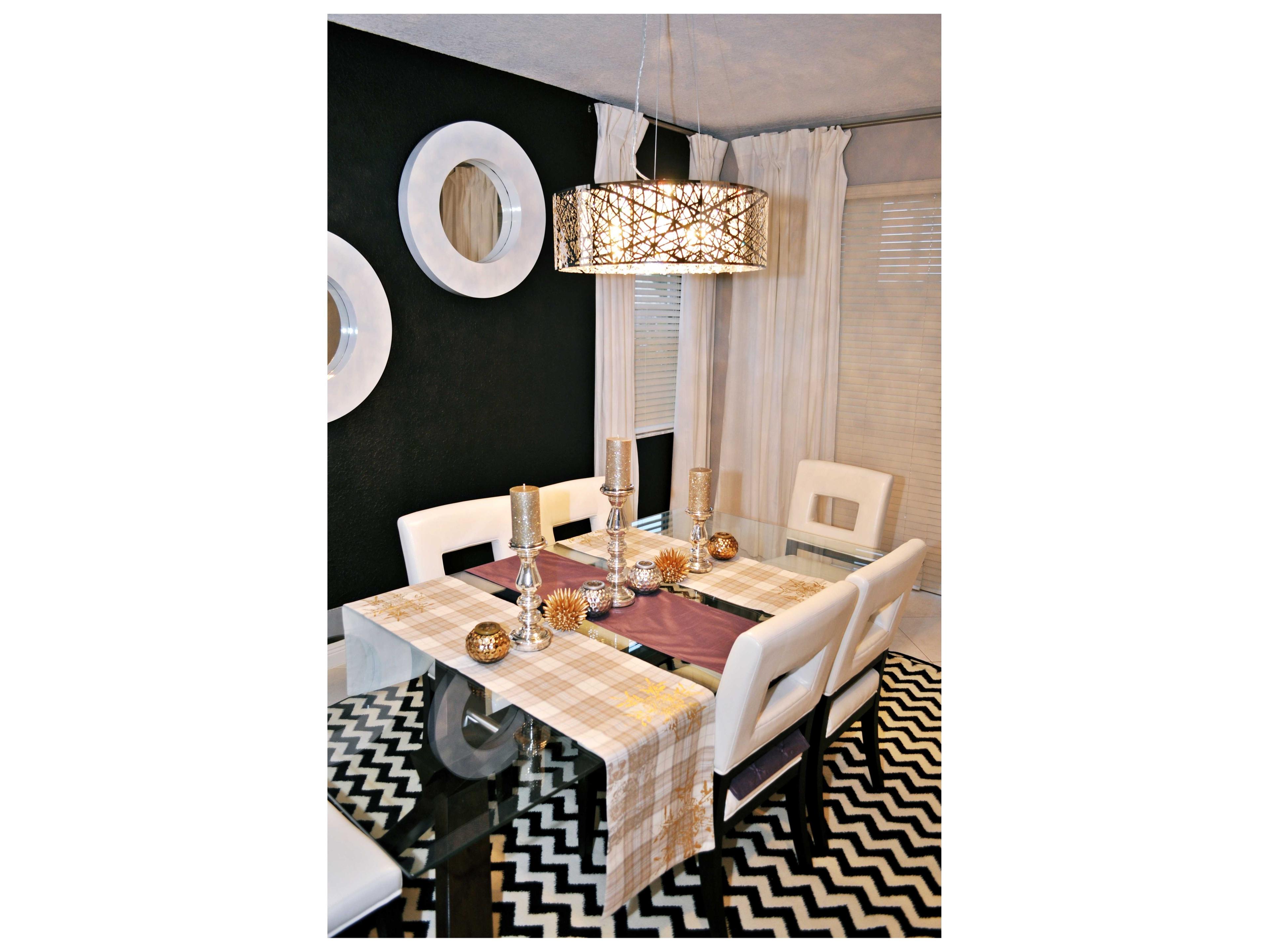 ET2 Inca 9-Light Polished Chrome Crystal LED Drum Pendant