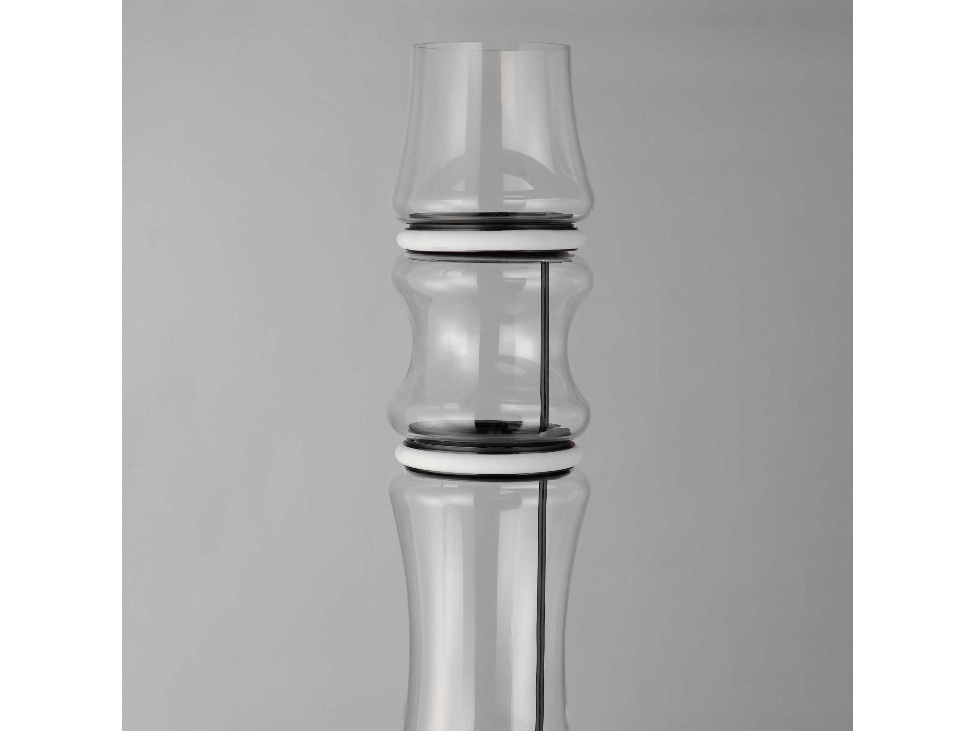 ET2 Syndicate Black Clear Glass Floor Lamp