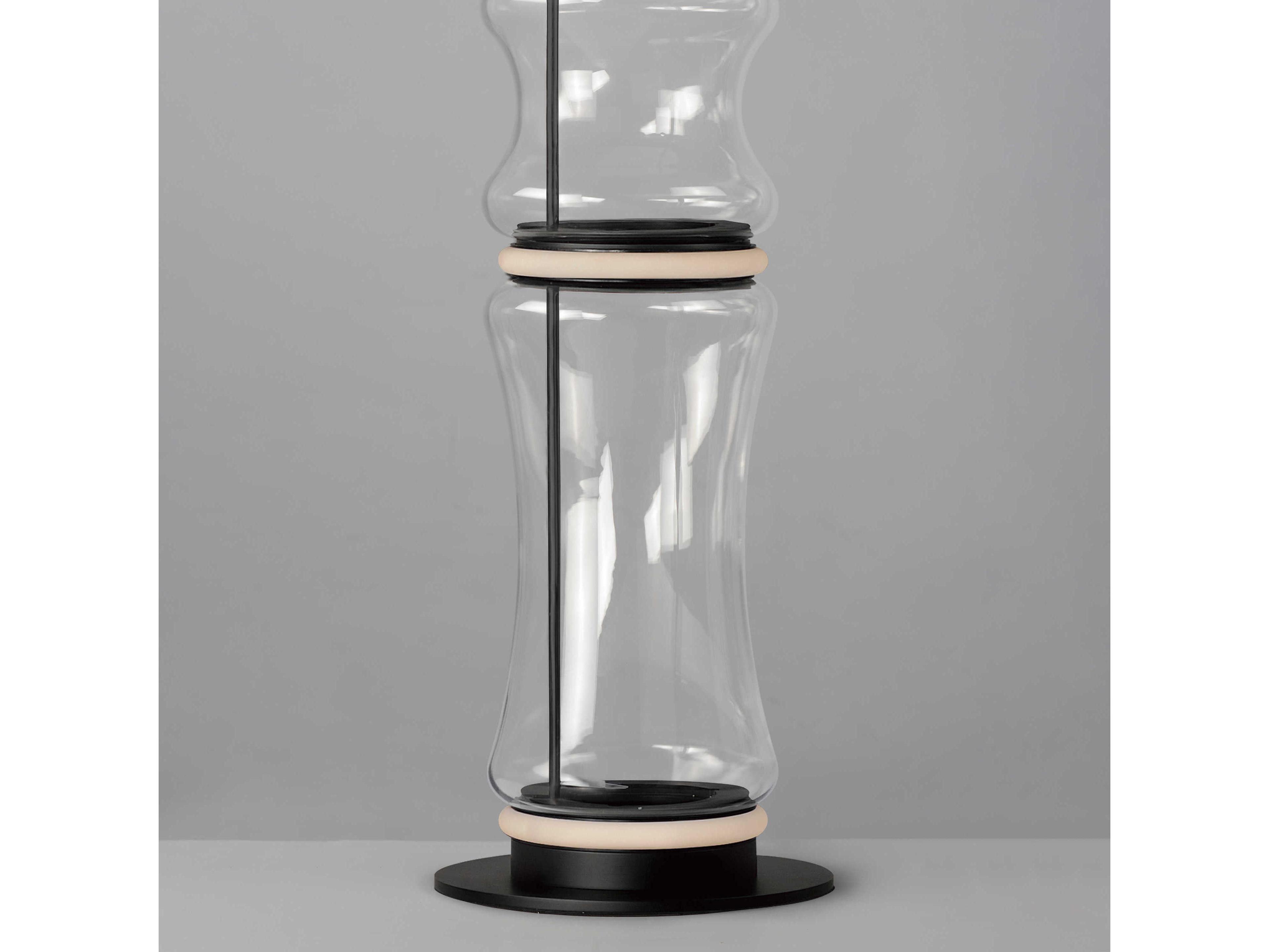 ET2 Syndicate Black Clear Glass Floor Lamp