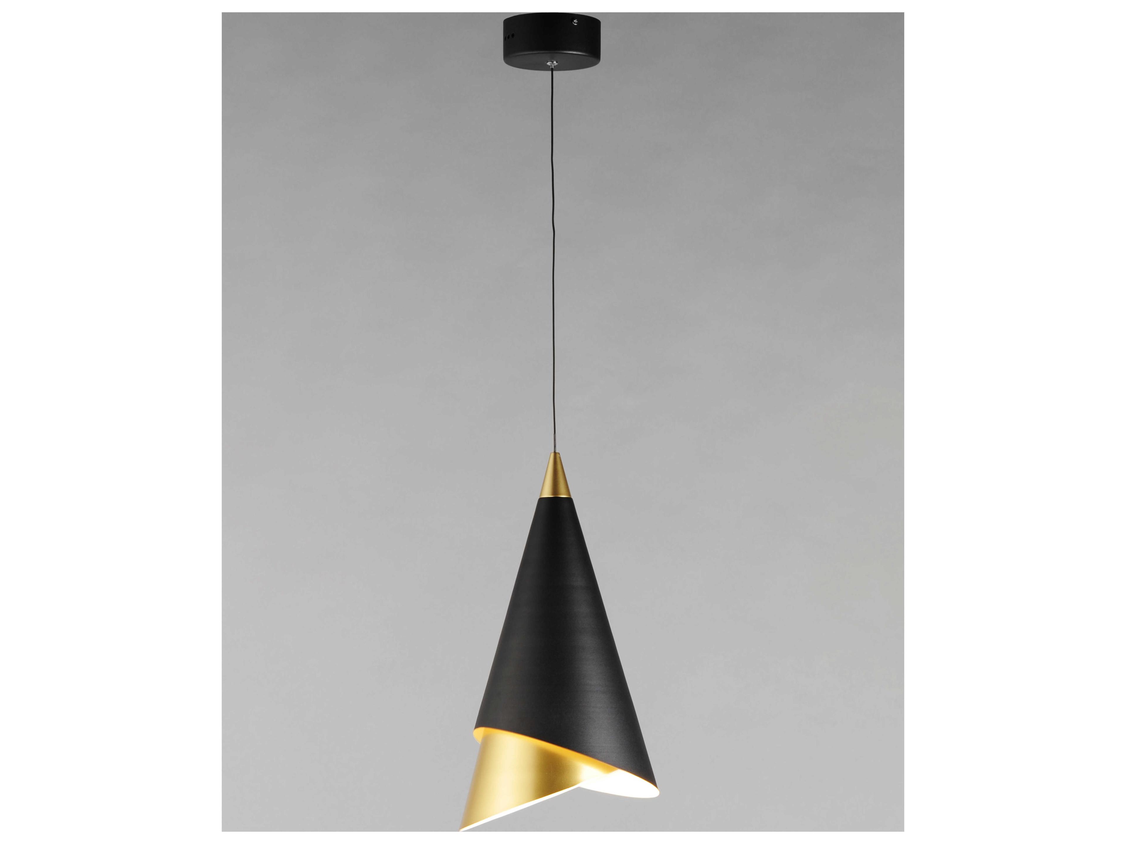 ET2 1-Light Black Metallic Gold LED Geometric Mini Pendant