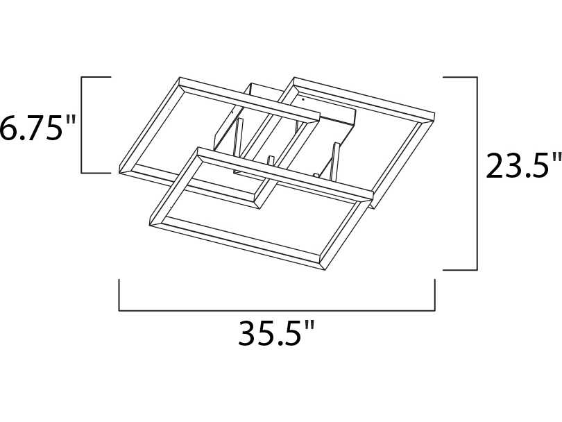 ET2 Traverse Led Champagne Brown LED Geometric Linear Flush Mount