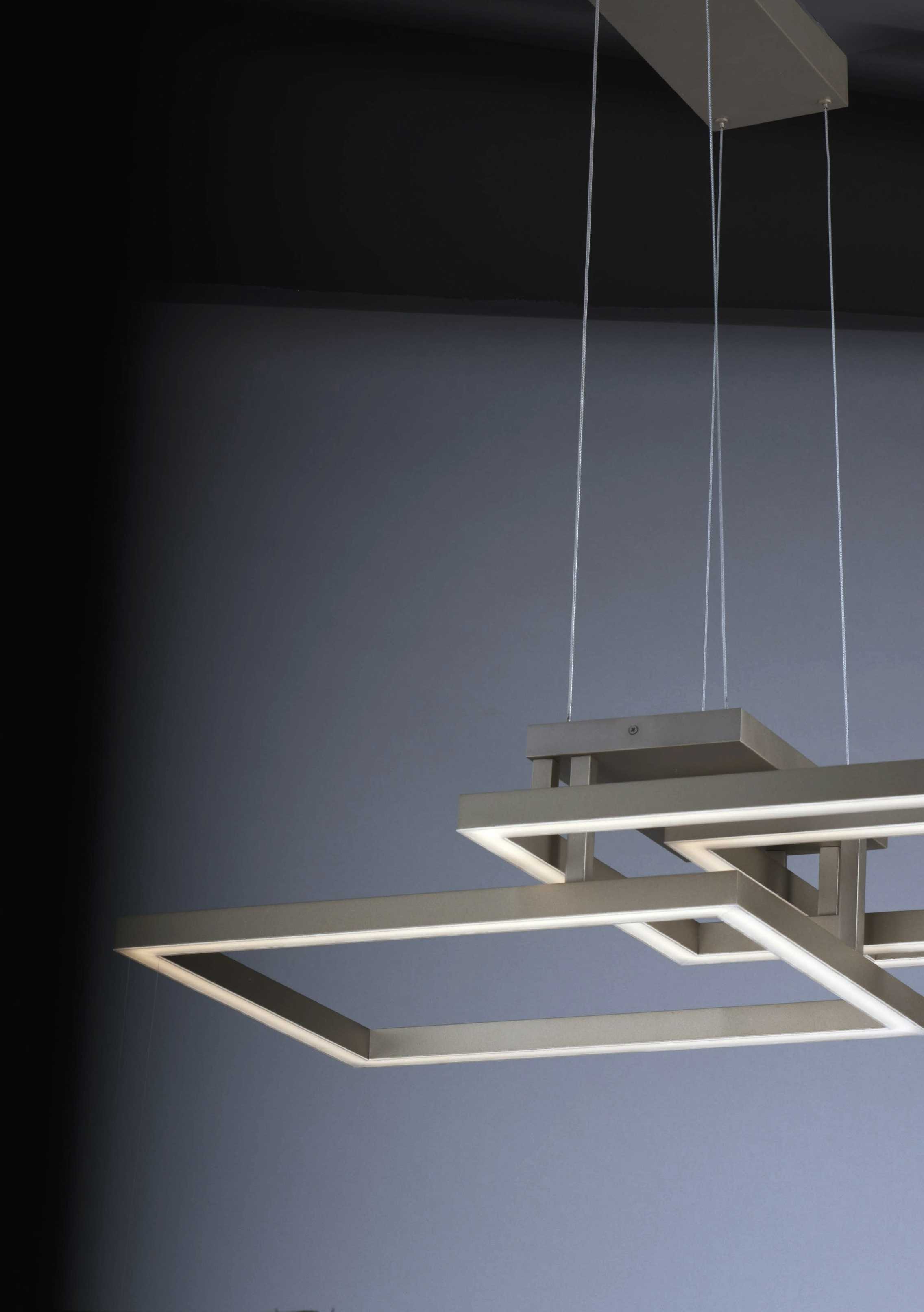 ET2 Traverse Led 12-Light Champagne Brown LED Geometric Linear Island Pendant