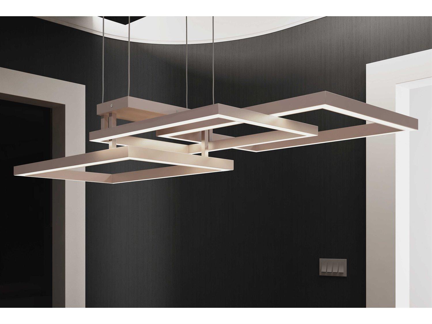 ET2 Traverse Led 12-Light Champagne Brown LED Geometric Linear Island Pendant