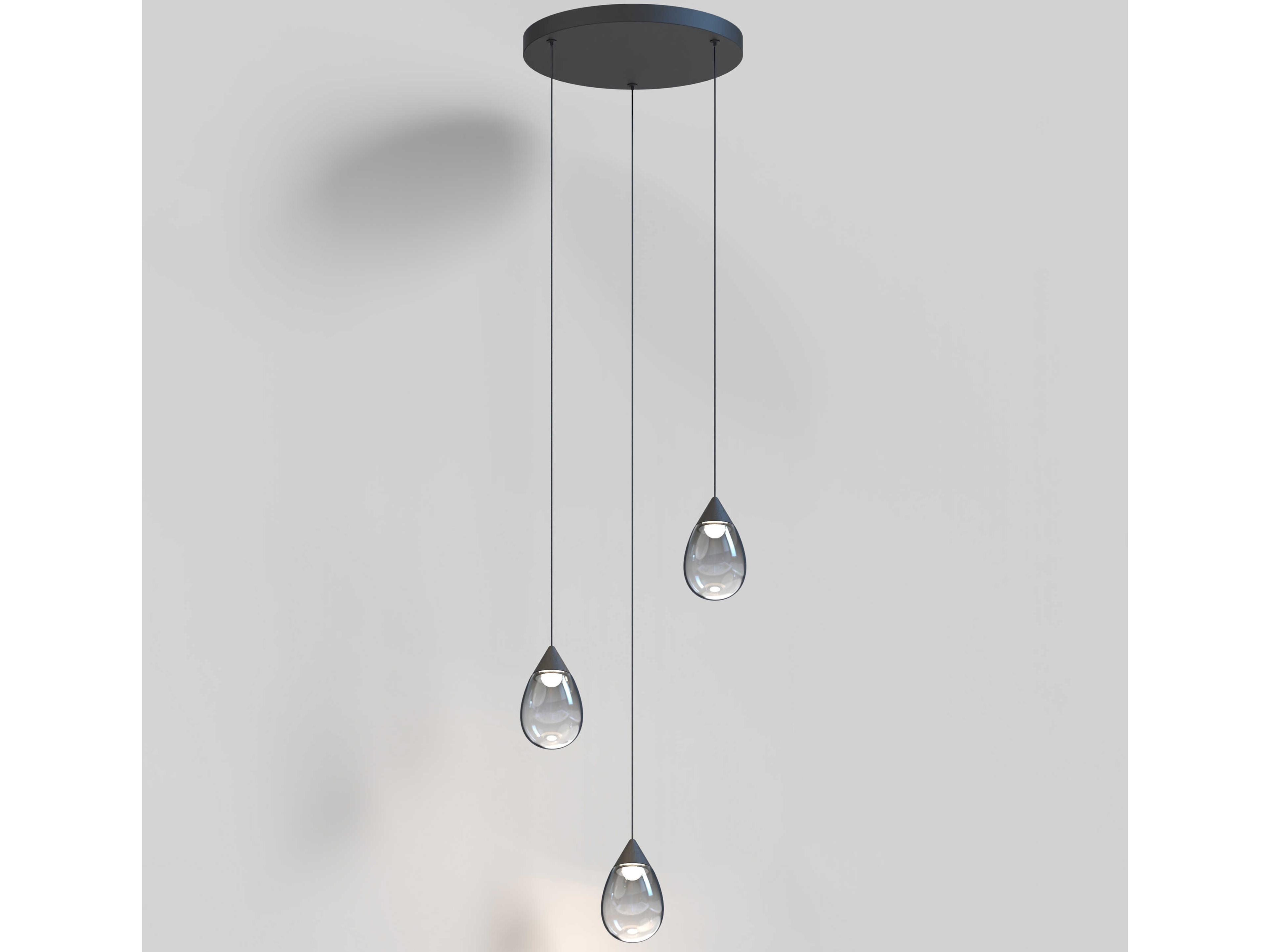 ET2 Dewdrop 3-Light Black Pendant