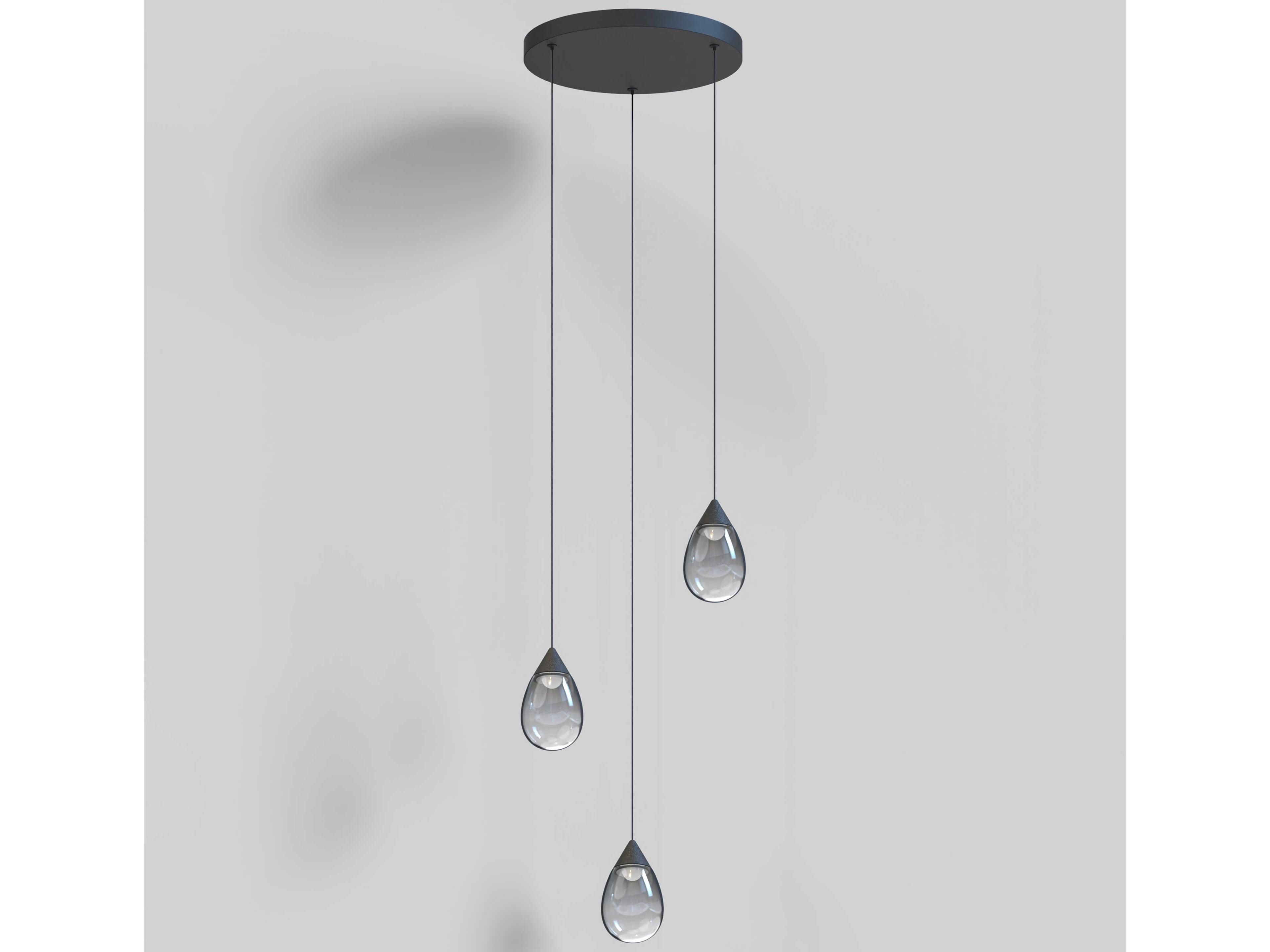 ET2 Dewdrop 3-Light Black Pendant