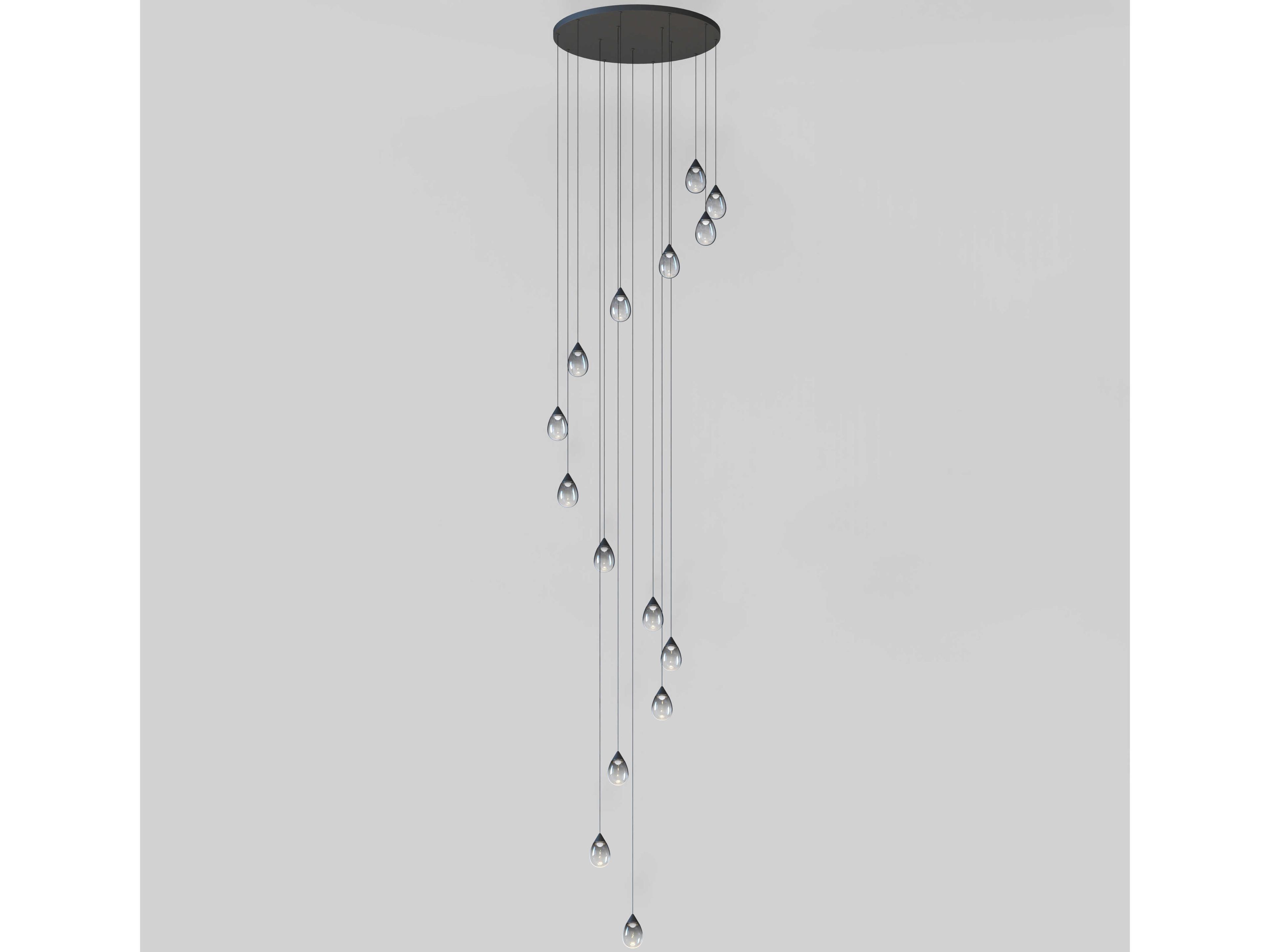 ET2 Dewdrop 15-Light Black Pendant