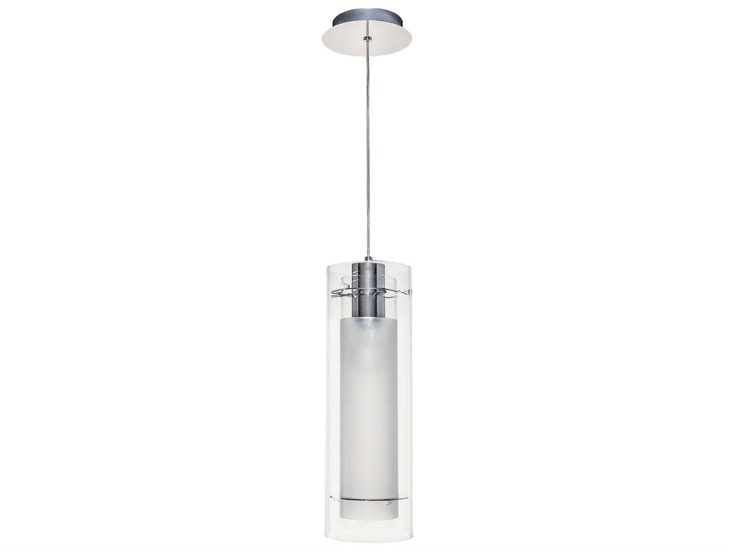 ET2 1-Light Polished Chrome Glass Cylinder Mini Pendant