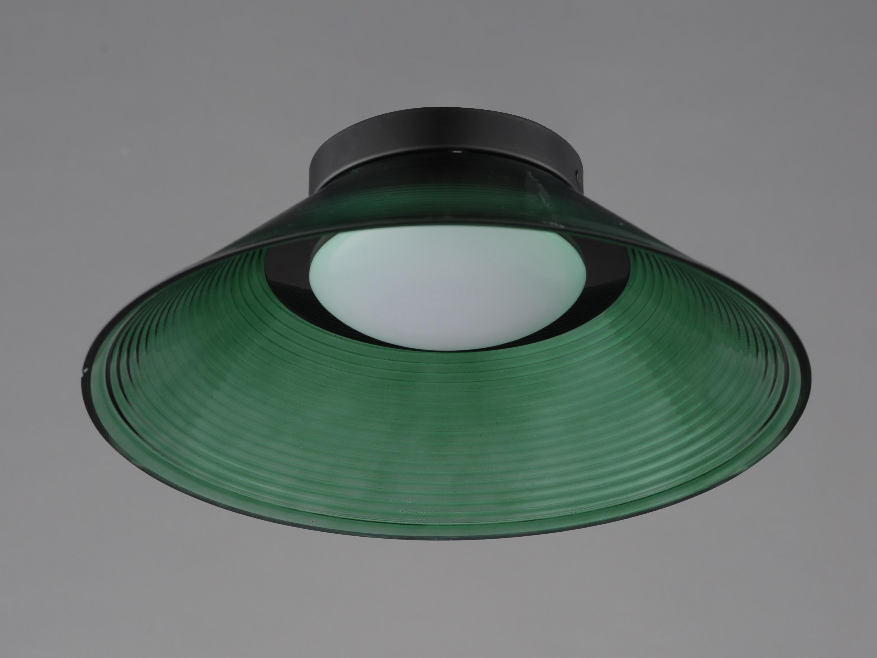 ET2 Jensen 1-Light Black Green Flush Mount