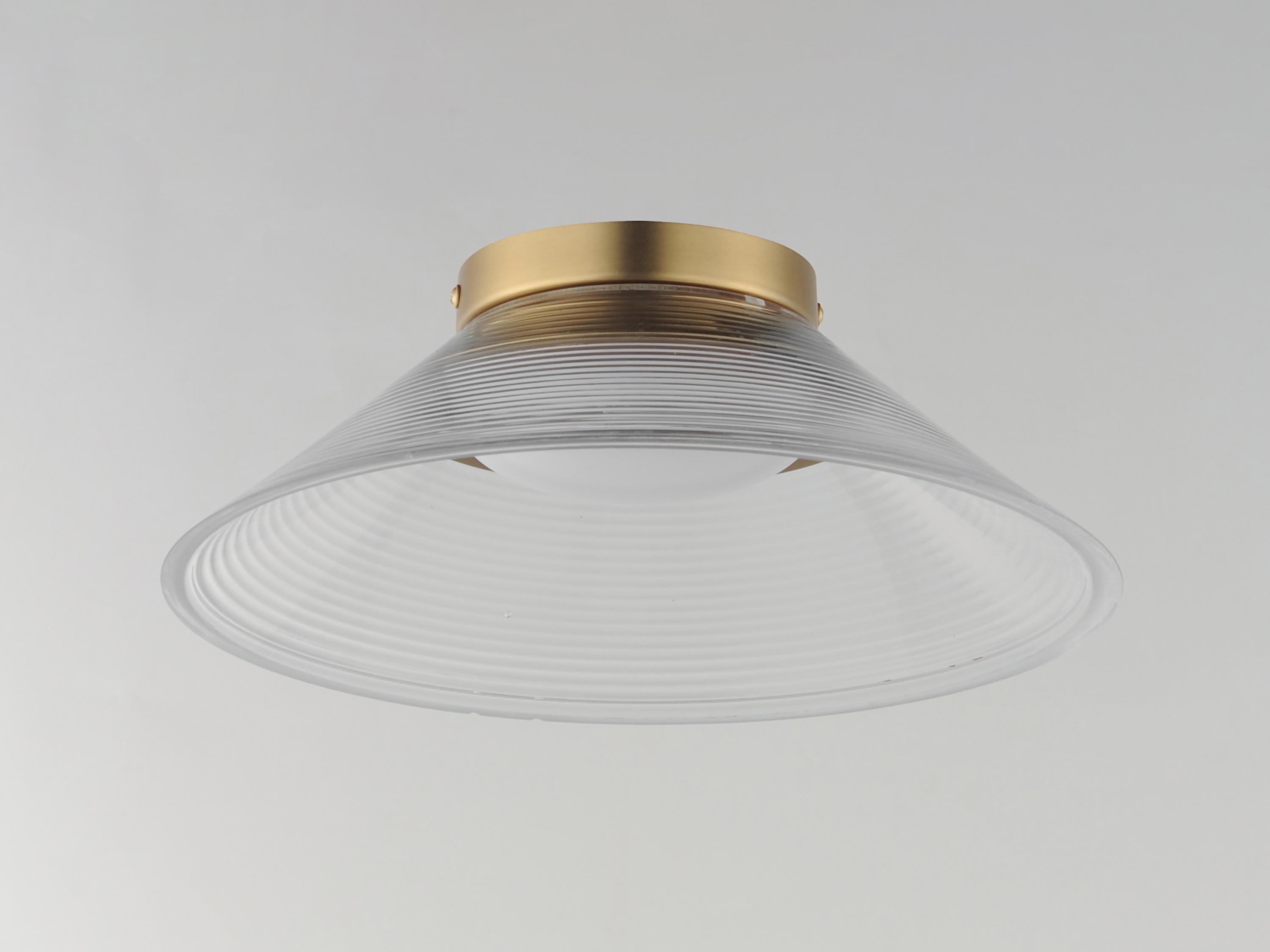 ET2 Jensen 1-Light Satin Brass Clear Flush Mount