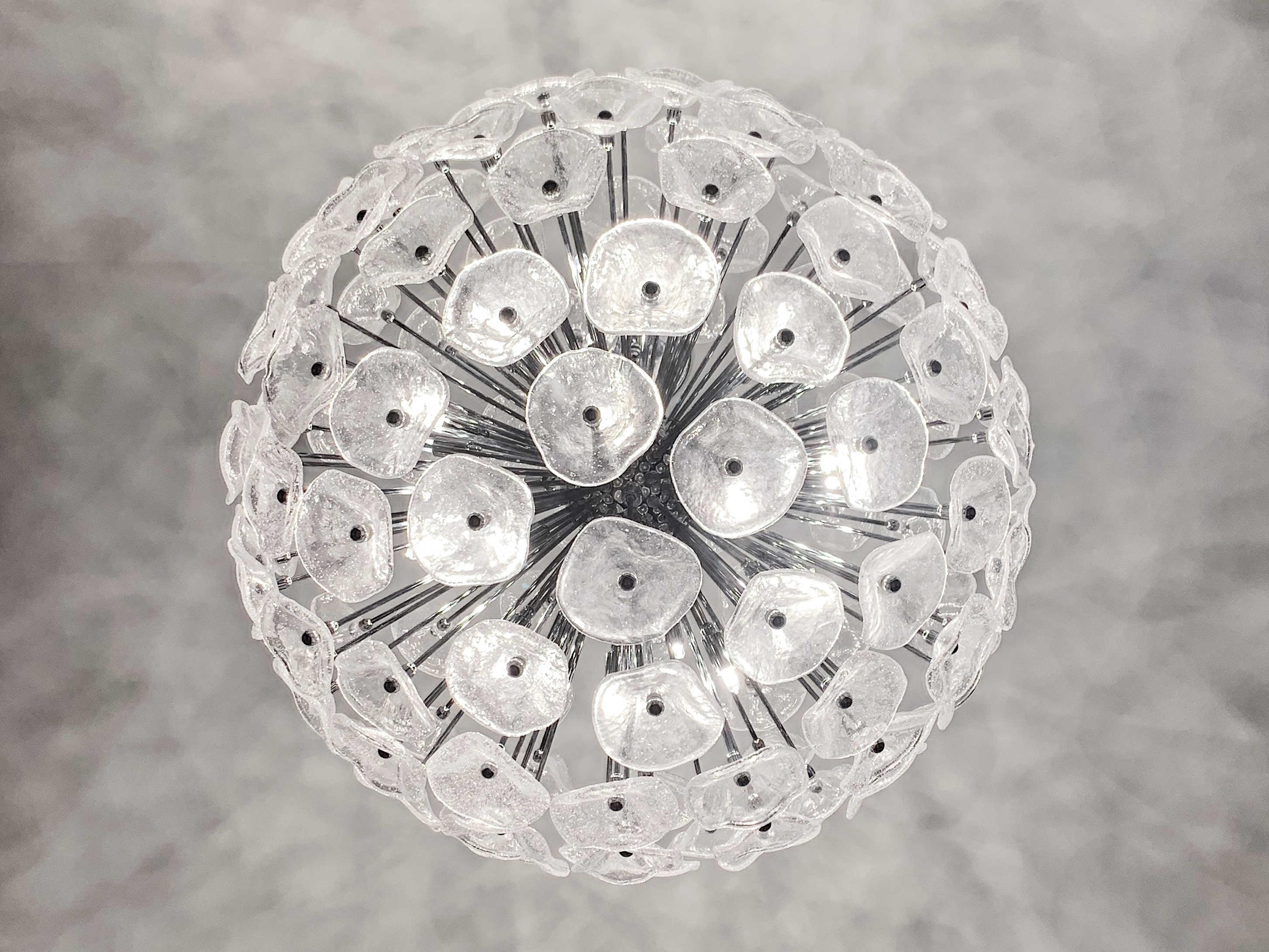 ET2 Fiori 28-Light Polished Chrome Glass Sputnik Pendant