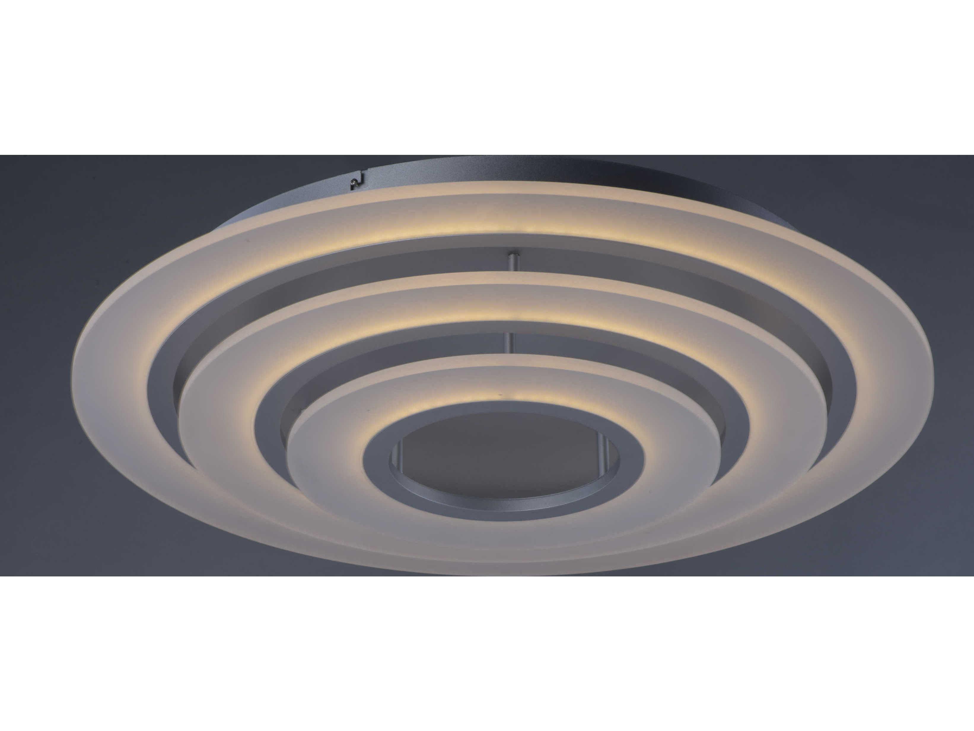 ET2 Saturn Ii Led 3-Light Matte Silver Glass LED Round Tiered Flush Mount