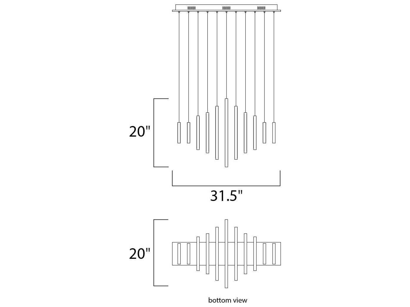 ET2 Hoops Led 11-Light Polished Chrome LED Linear Round Island Pendant