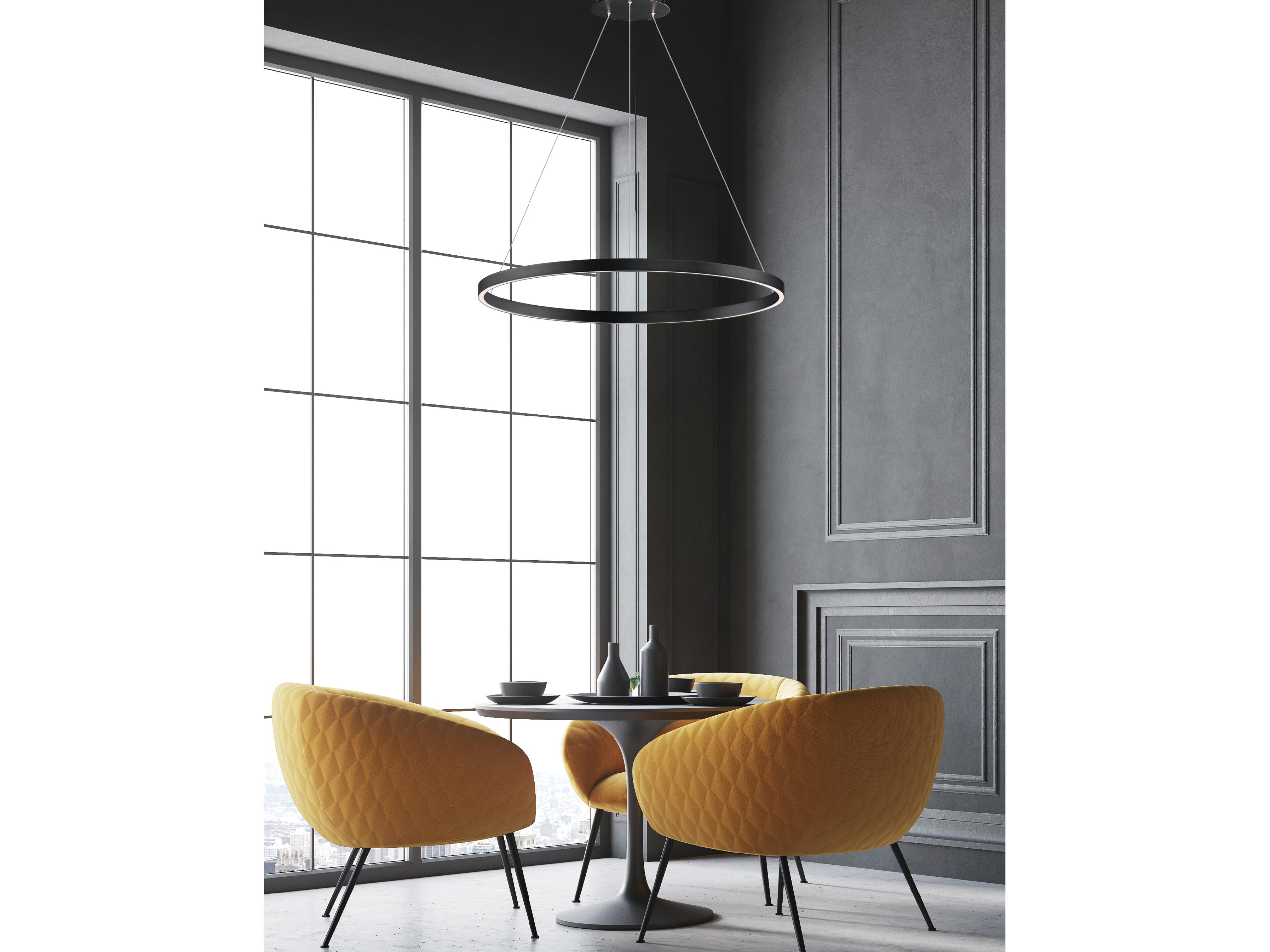 ET2 Groove 1-Light Black LED Pendant