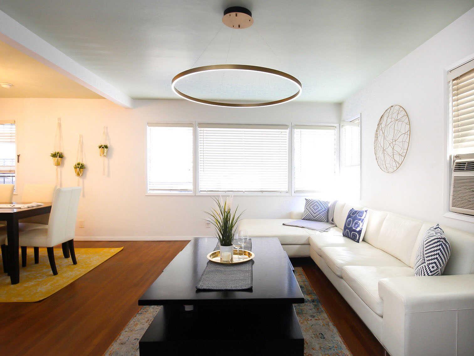 ET2 Groove 1-Light Gold LED Round Pendant