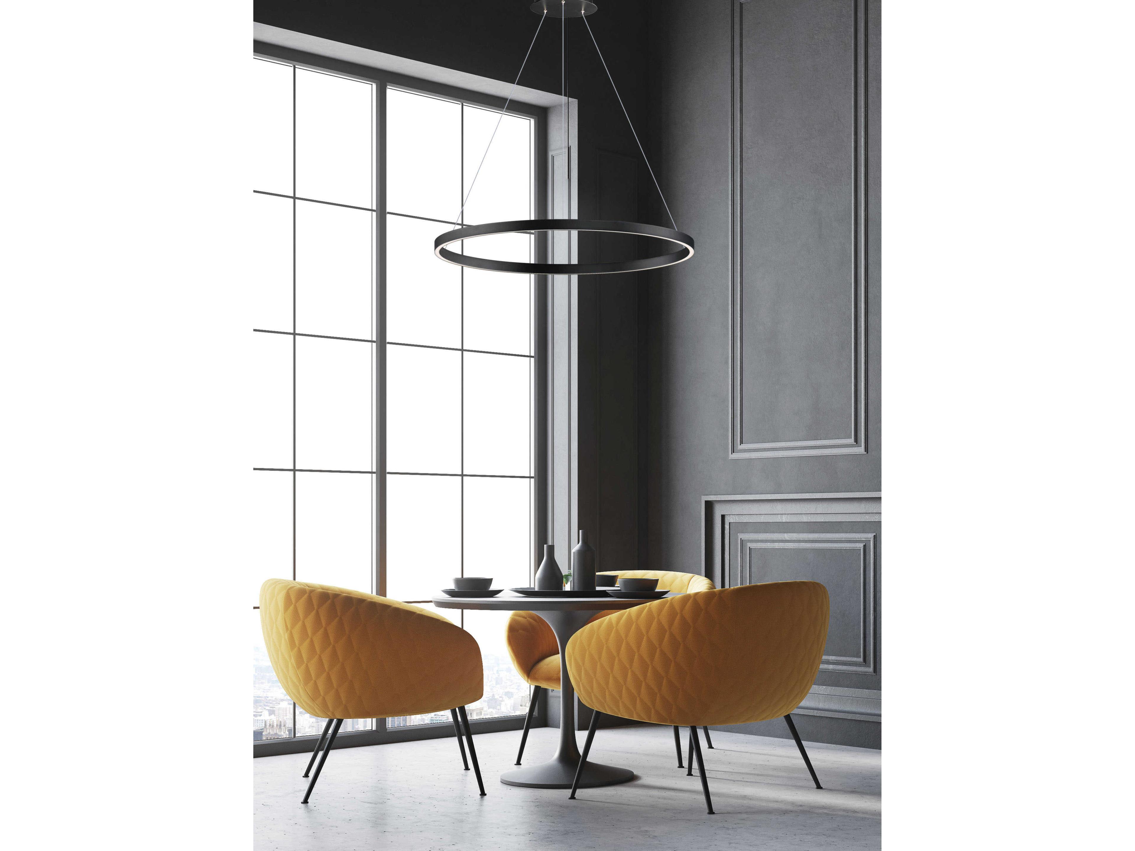 ET2 Groove 1-Light Black LED Round Pendant