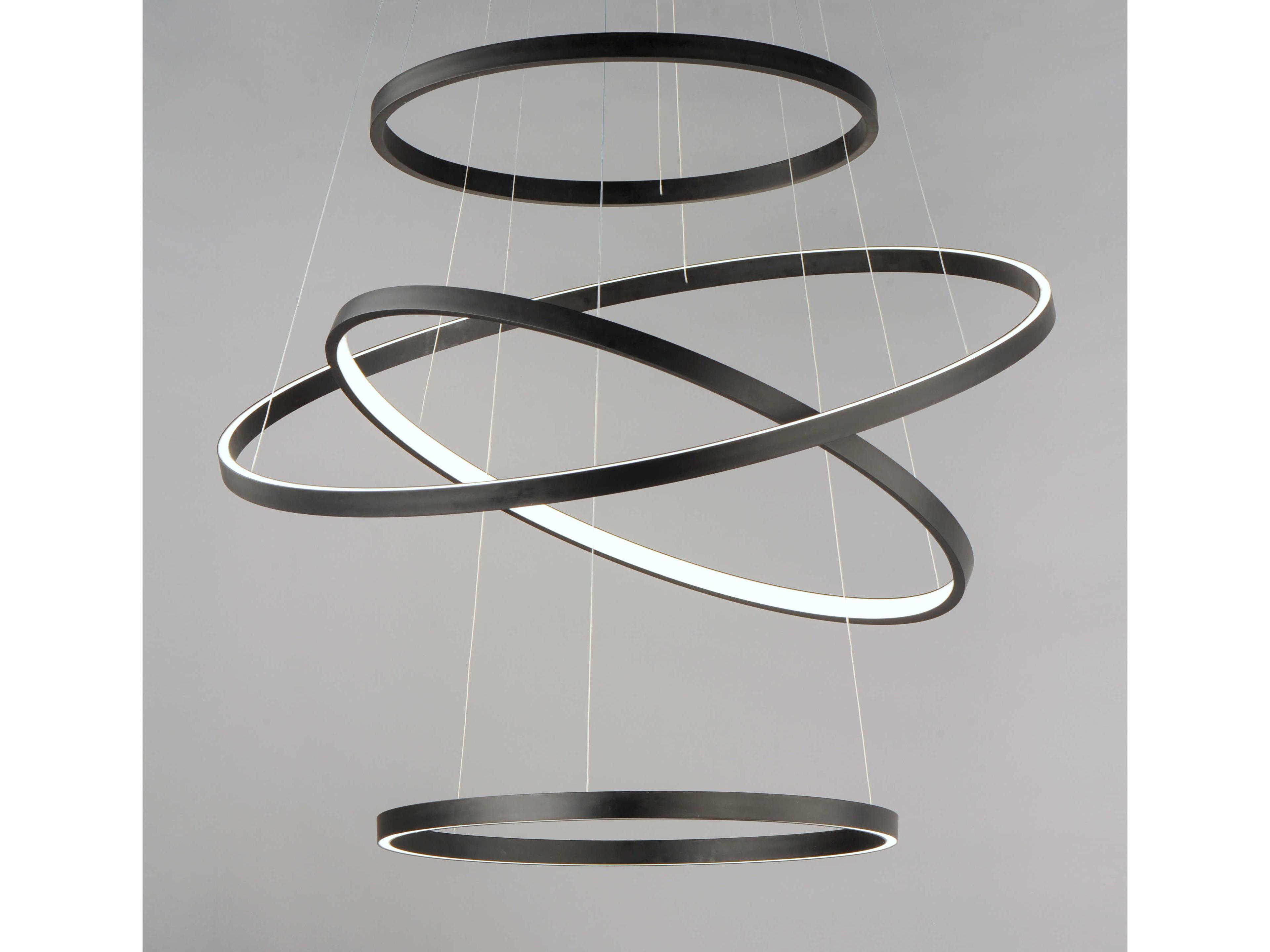 ET2 Groove 4-Light Black LED Round Tiered Pendant