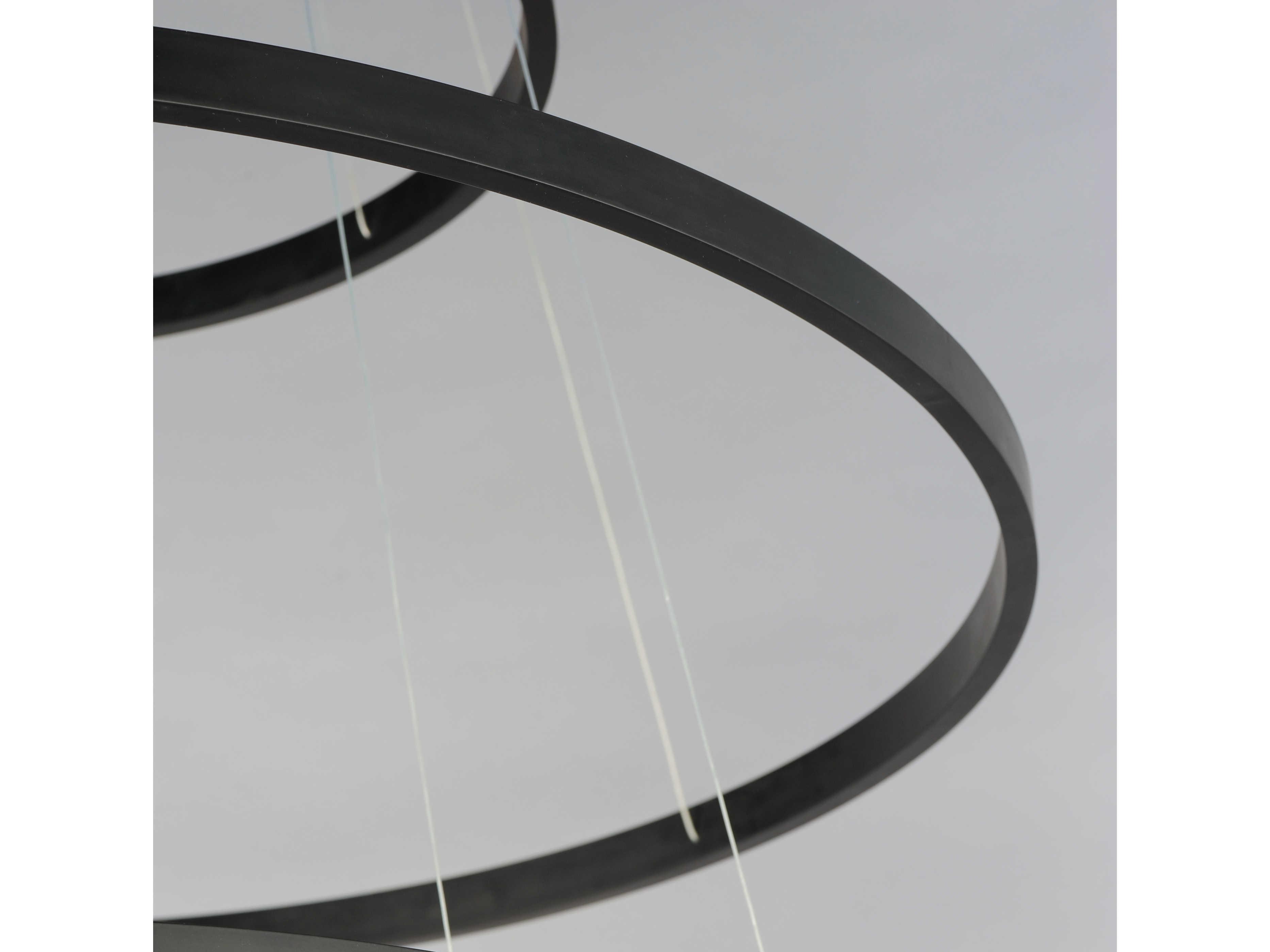 ET2 Groove 4-Light Black LED Round Tiered Pendant