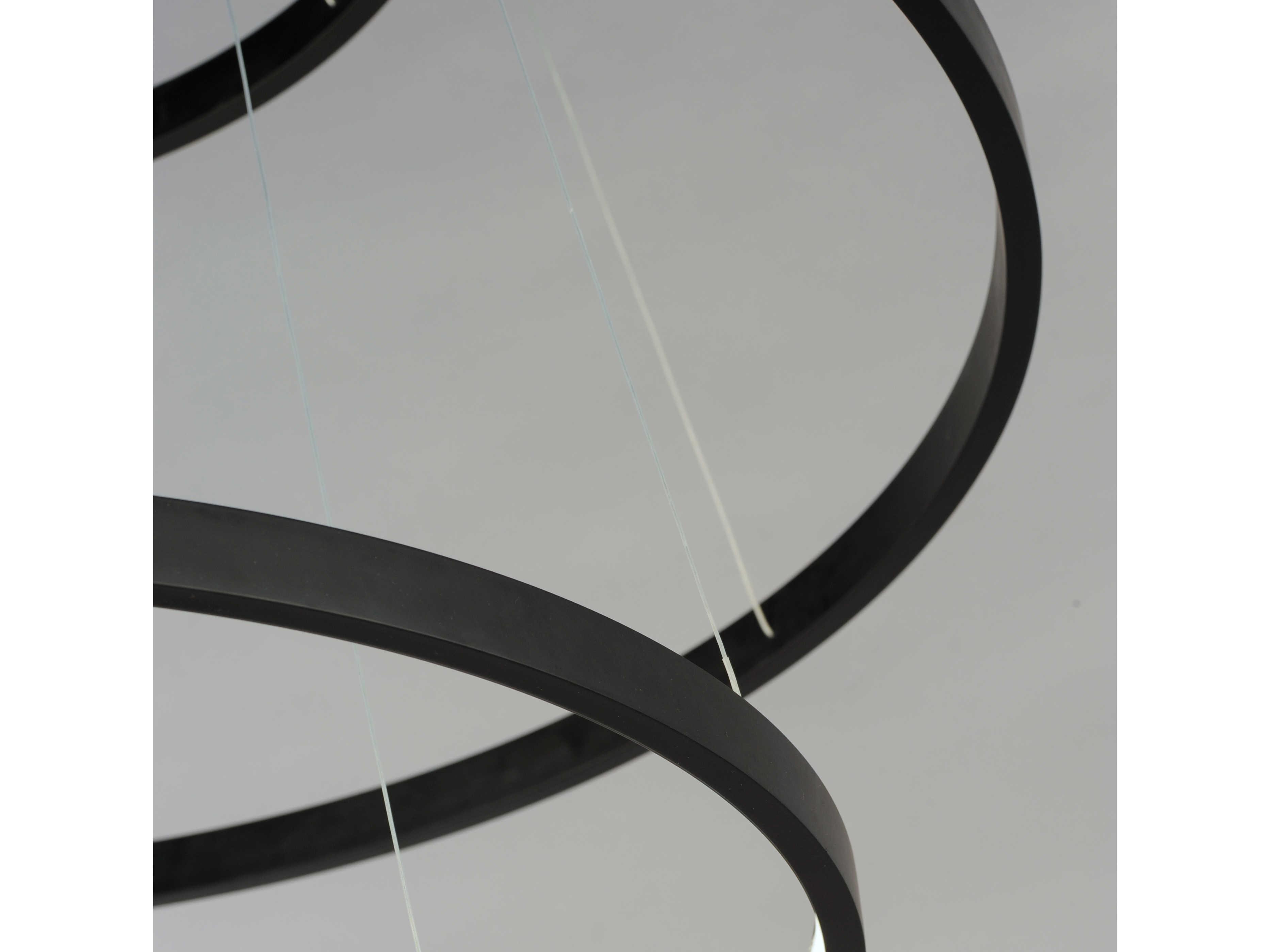 ET2 Groove 4-Light Black LED Round Tiered Pendant