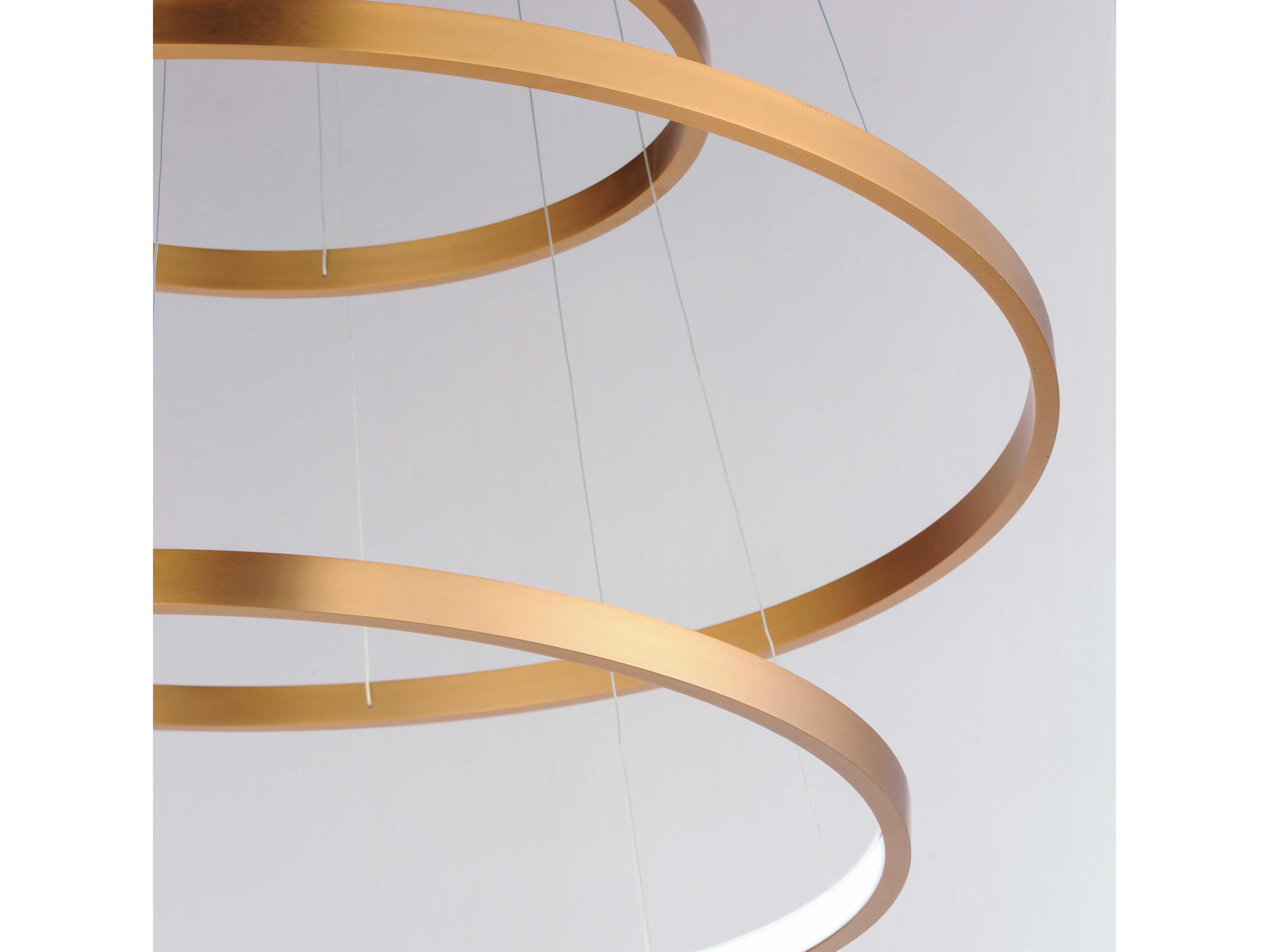 ET2 Groove 4-Light Gold LED Round Tiered Pendant
