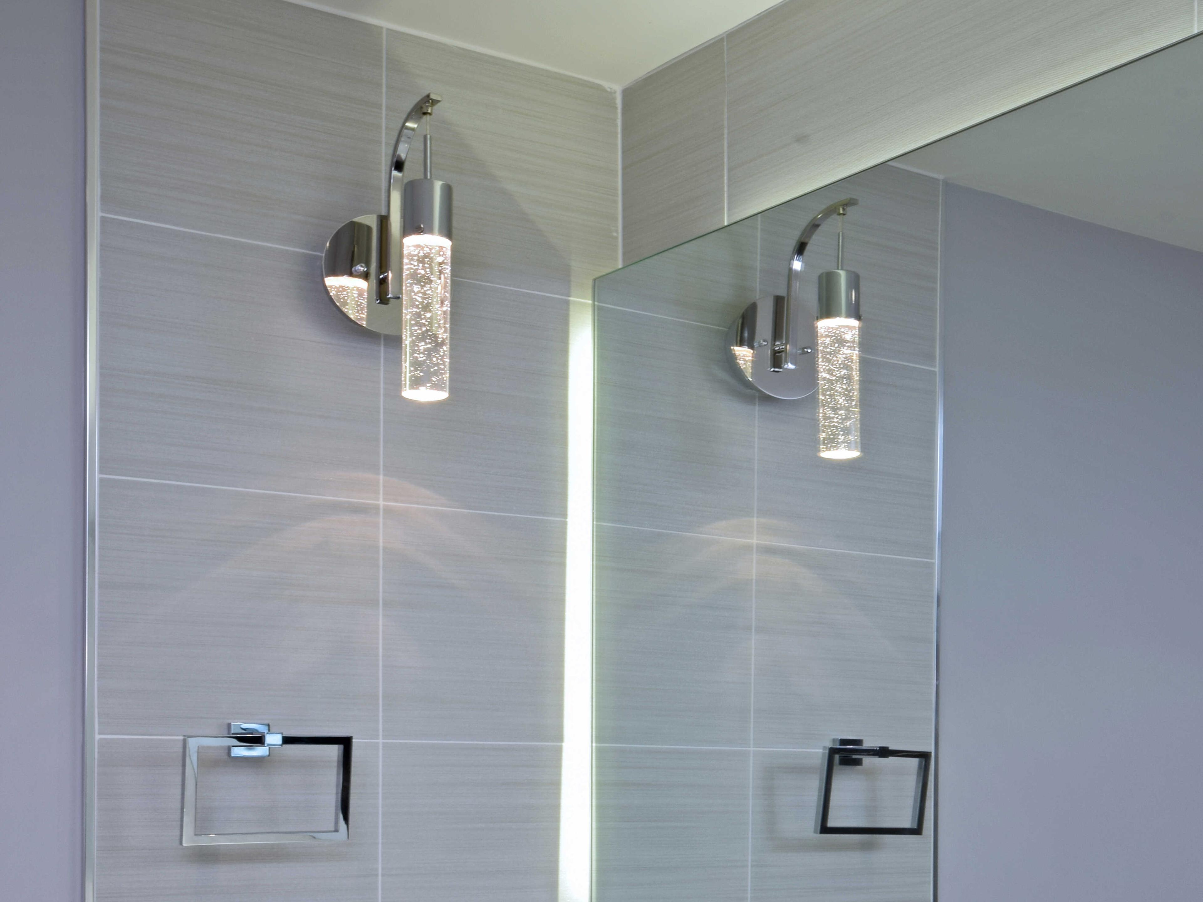 ET2 Fizz Iv 1-Light Polished Chrome Glass LED Wall Sconce