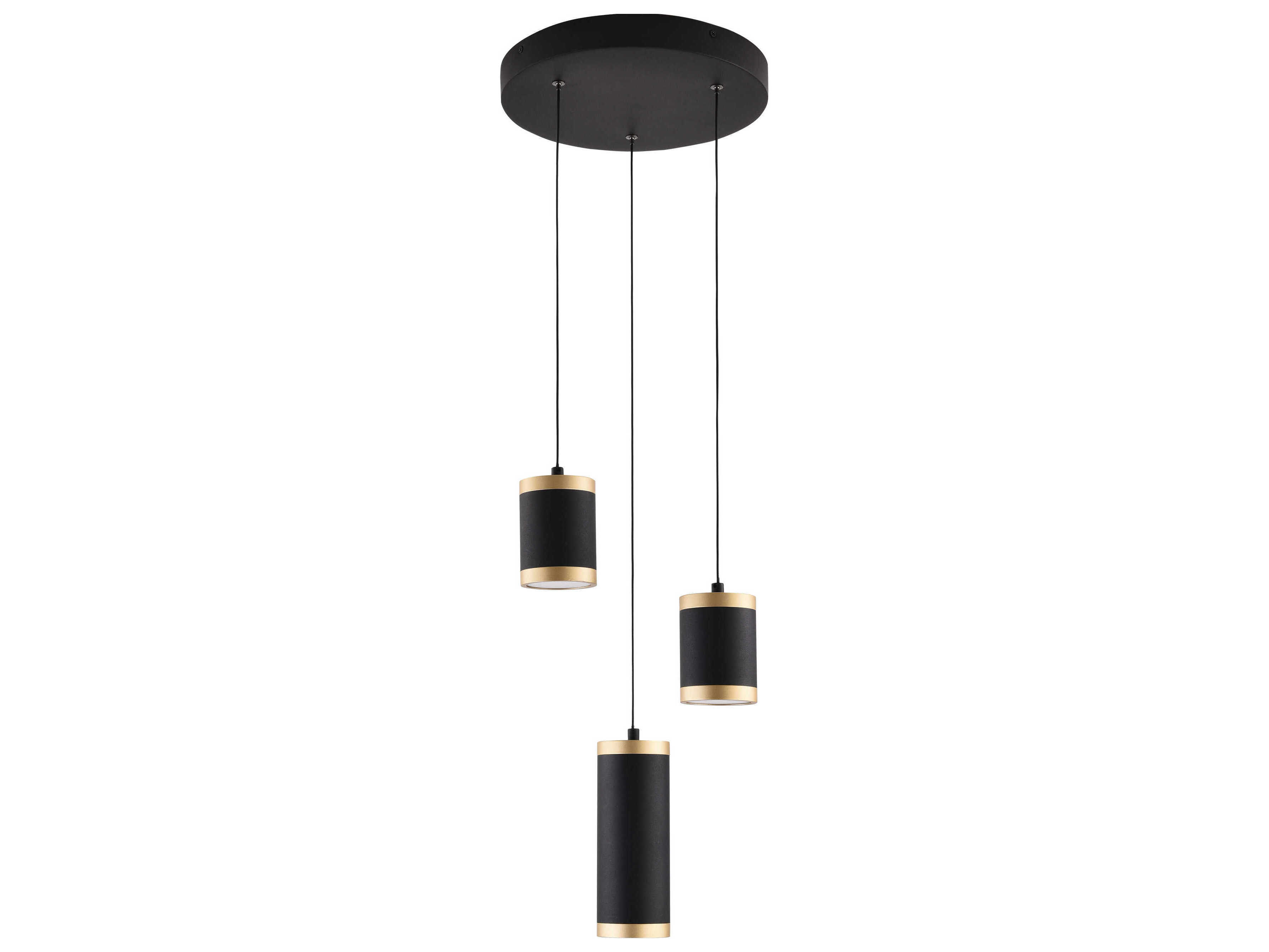 ET2 Cuff 3-Light Black Gold Cylinder Mini Pendant