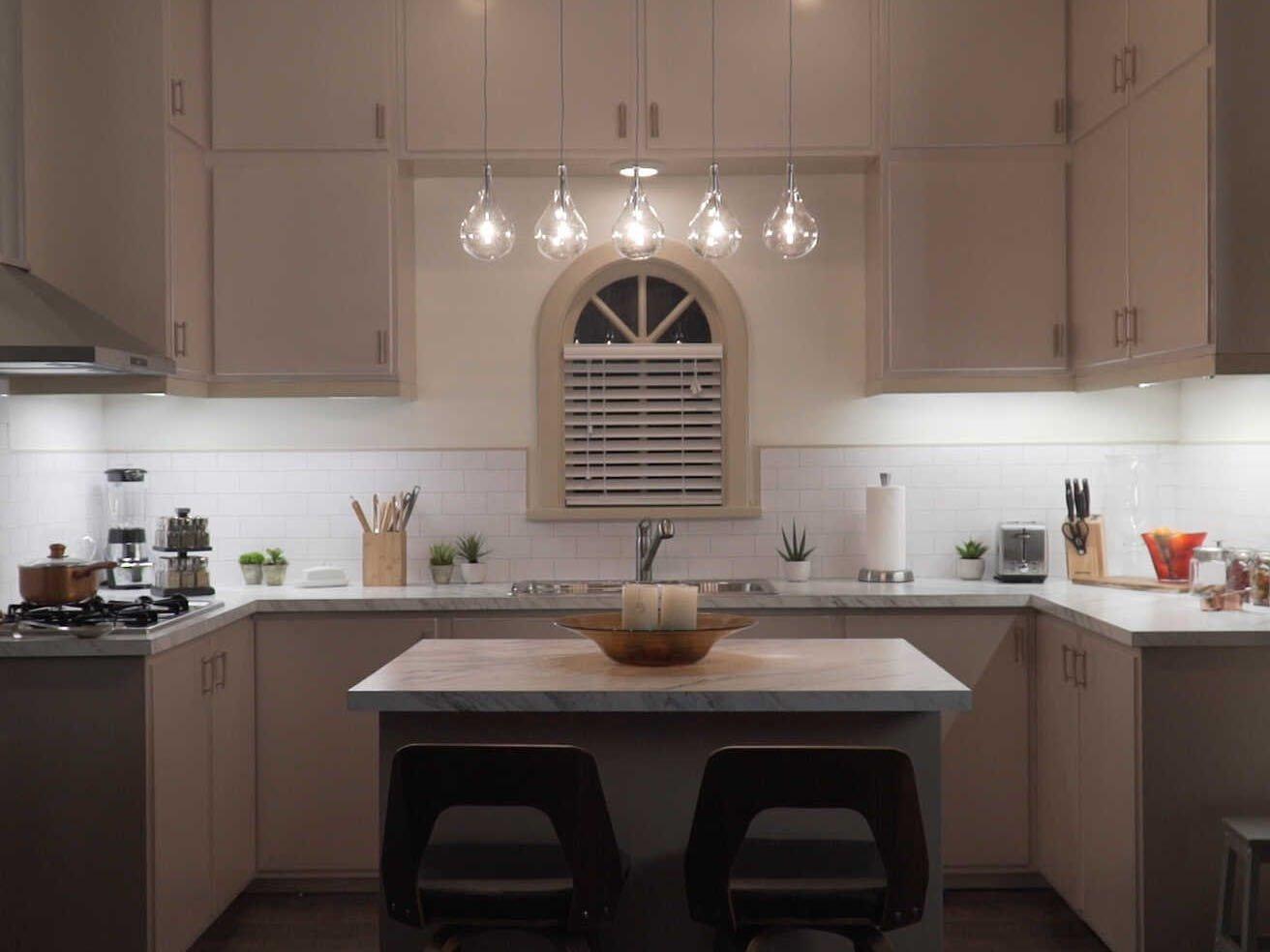 ET2 Larmes 5-Light Polished Chrome Glass Linear Island Pendant