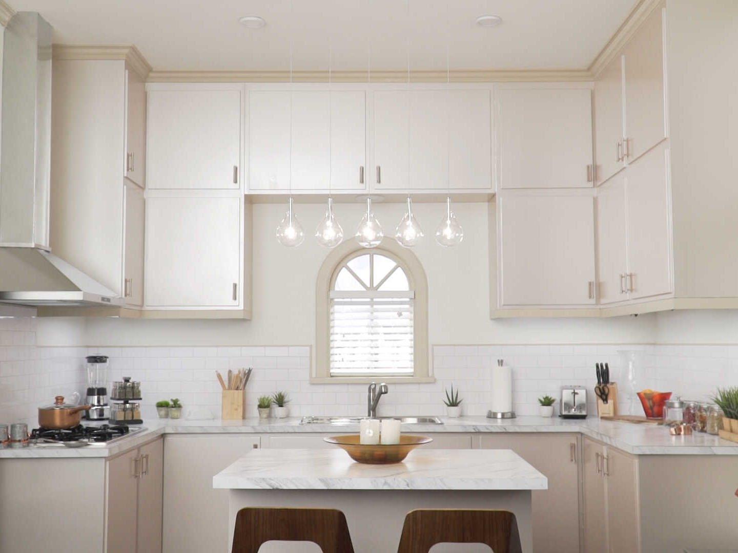 ET2 Larmes 5-Light Polished Chrome Glass Linear Island Pendant