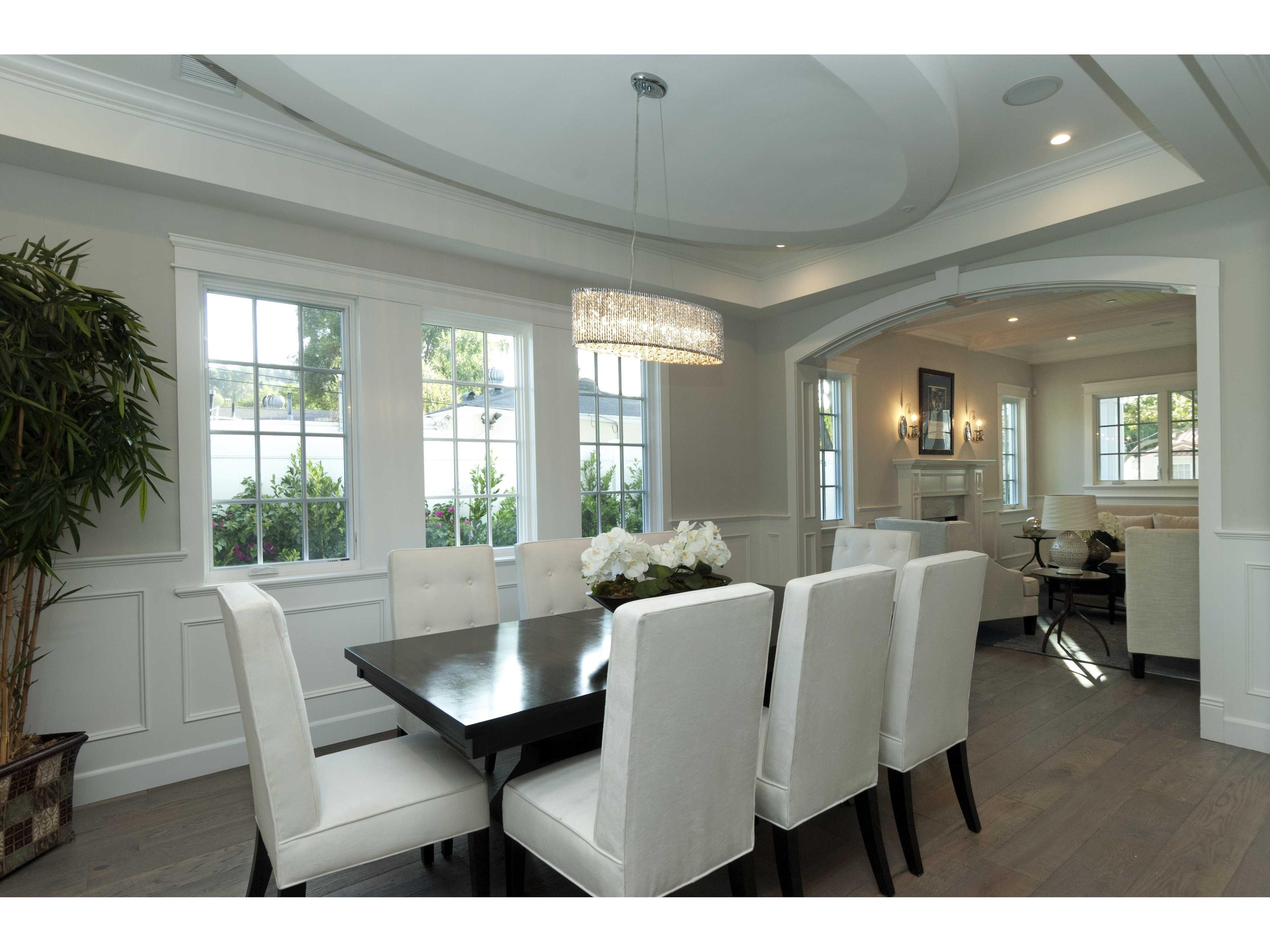 ET2 Spiral 6-Light Polished Chrome Crystal Linear Round Island Pendant