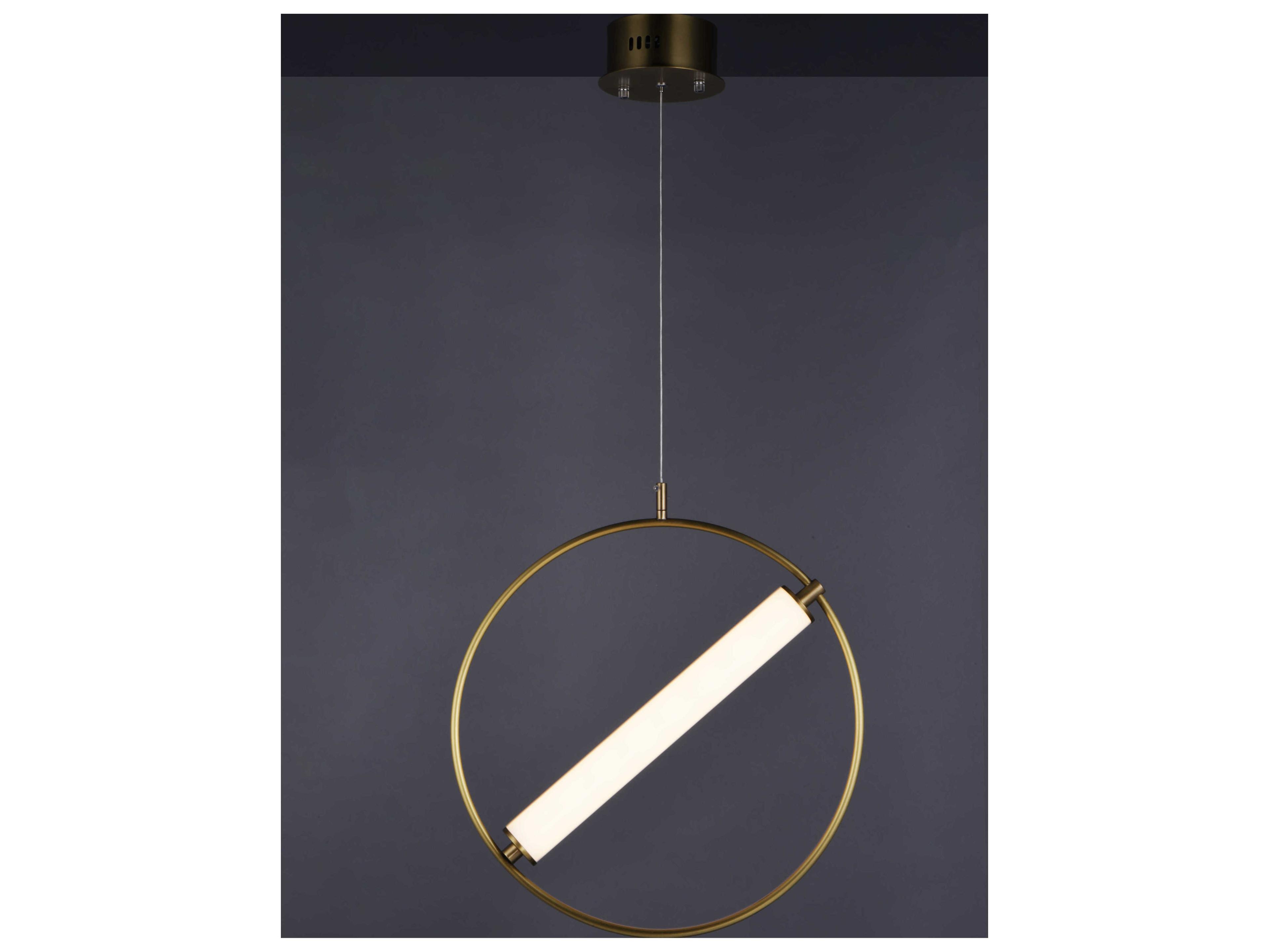 ET2 Flare 1-Light Black Soft Gold LED Cylinder Round Pendant