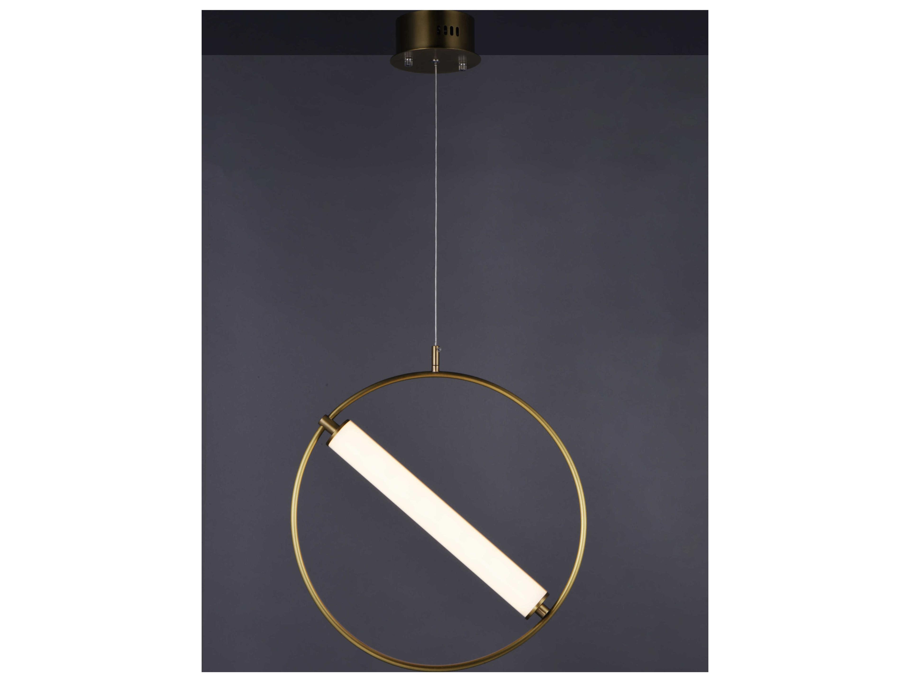 ET2 Flare 1-Light Black Soft Gold LED Cylinder Round Pendant