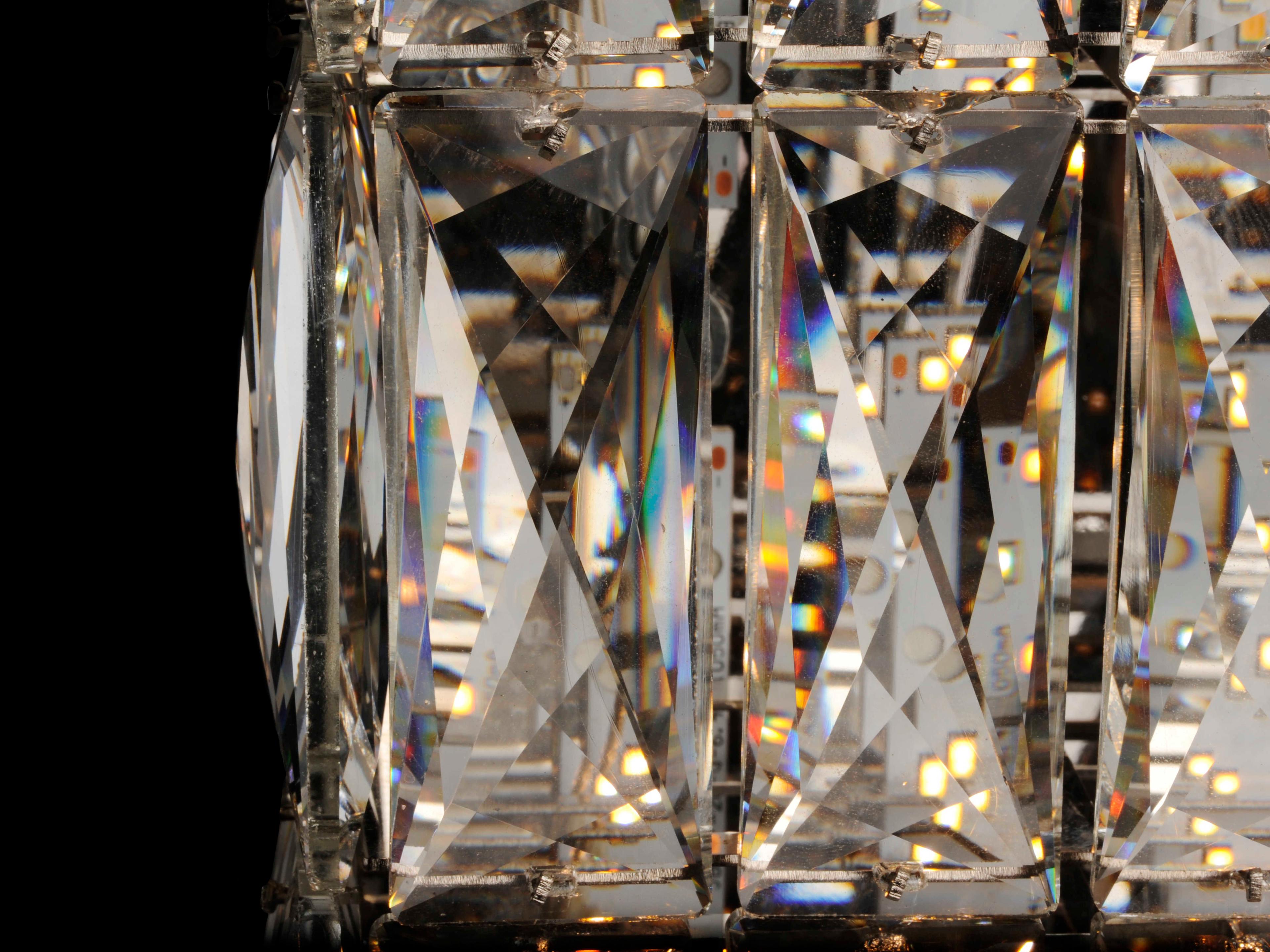 ET2 Zephyr 1-Light Black Crystal LED Geometric Flush Mount