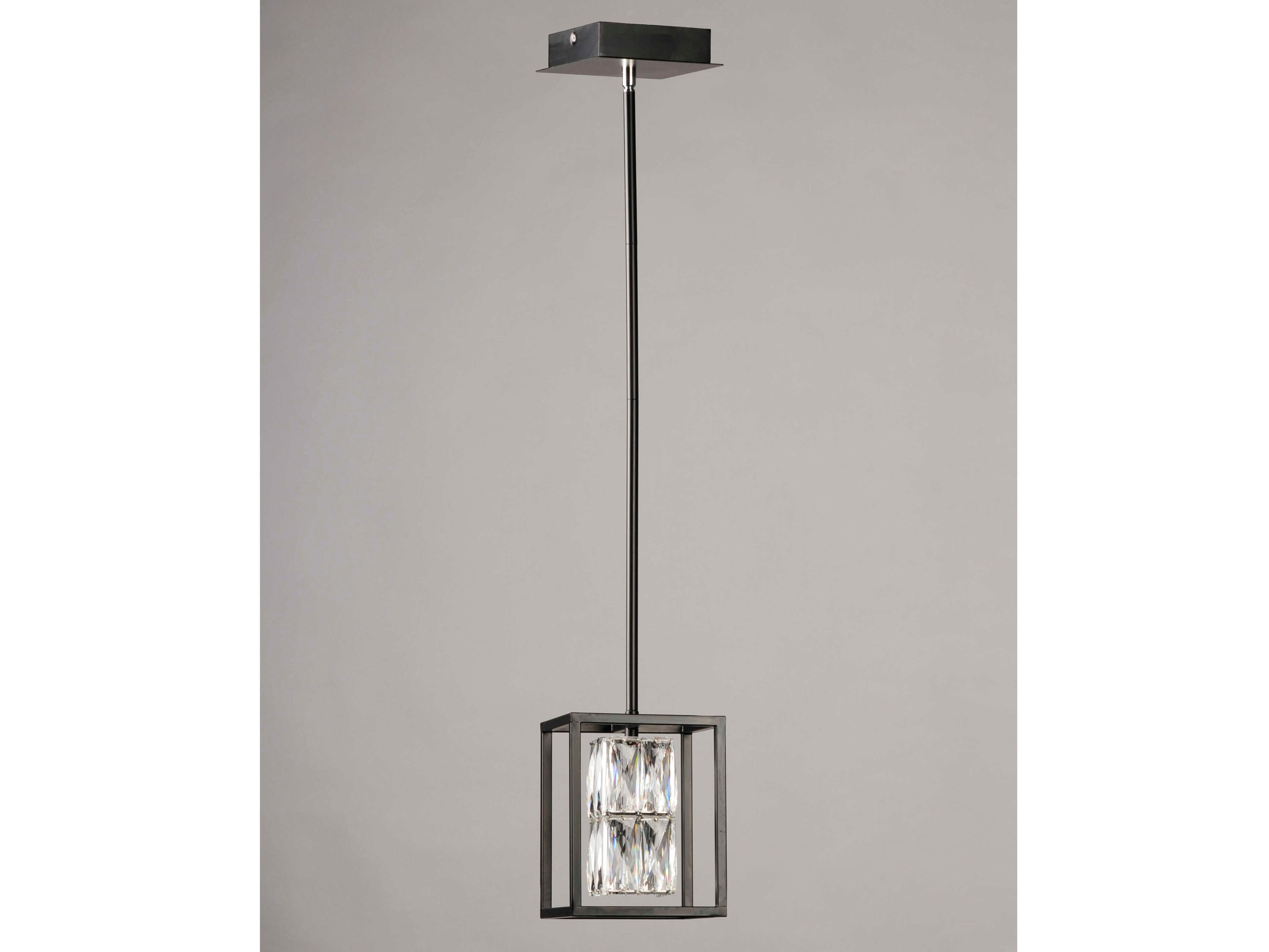 ET2 1-Light Black Crystal LED Geometric Mini Pendant