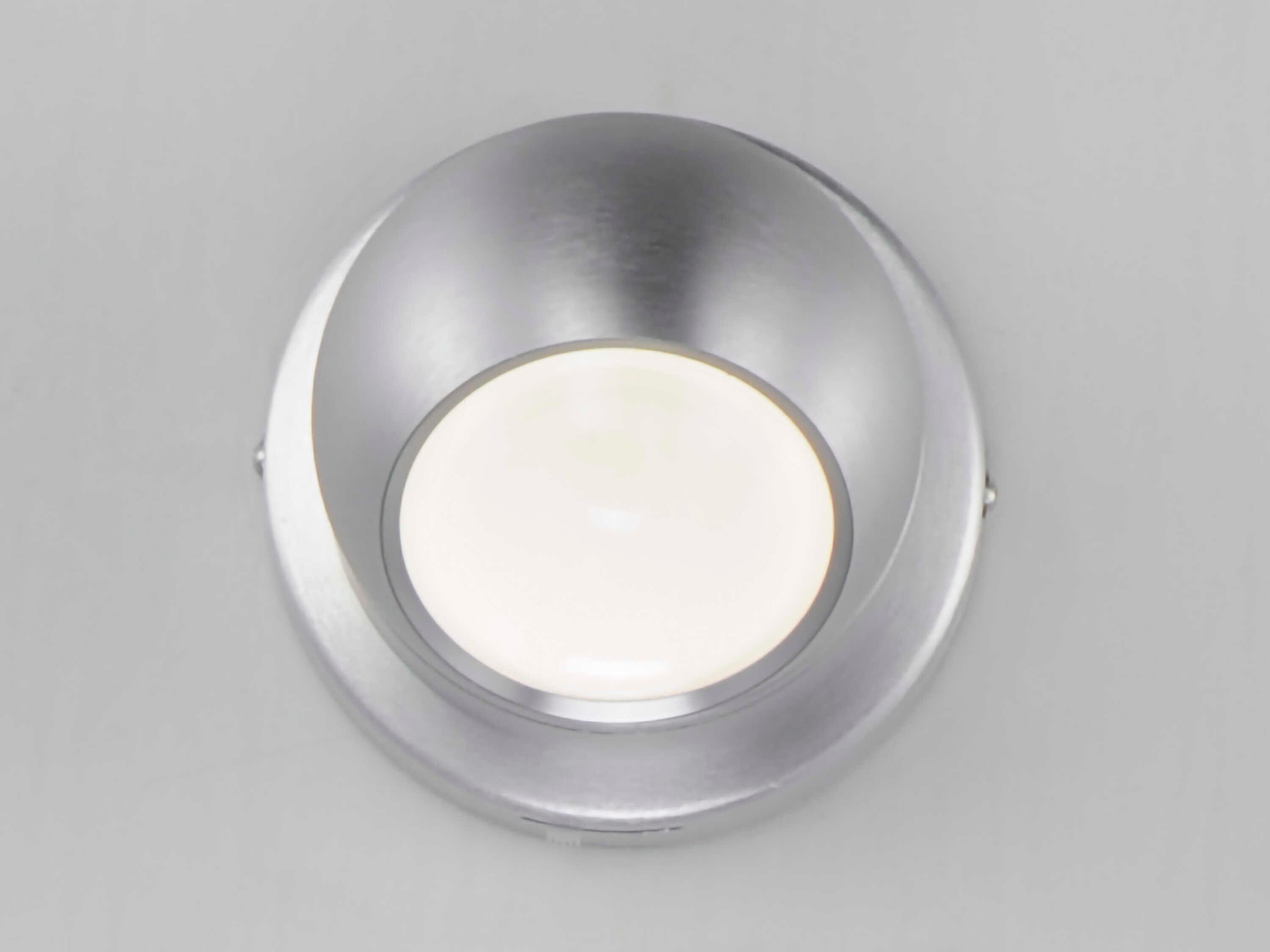 ET2 1-Light Brushed Aluminum Silver LED Round Flush Mount