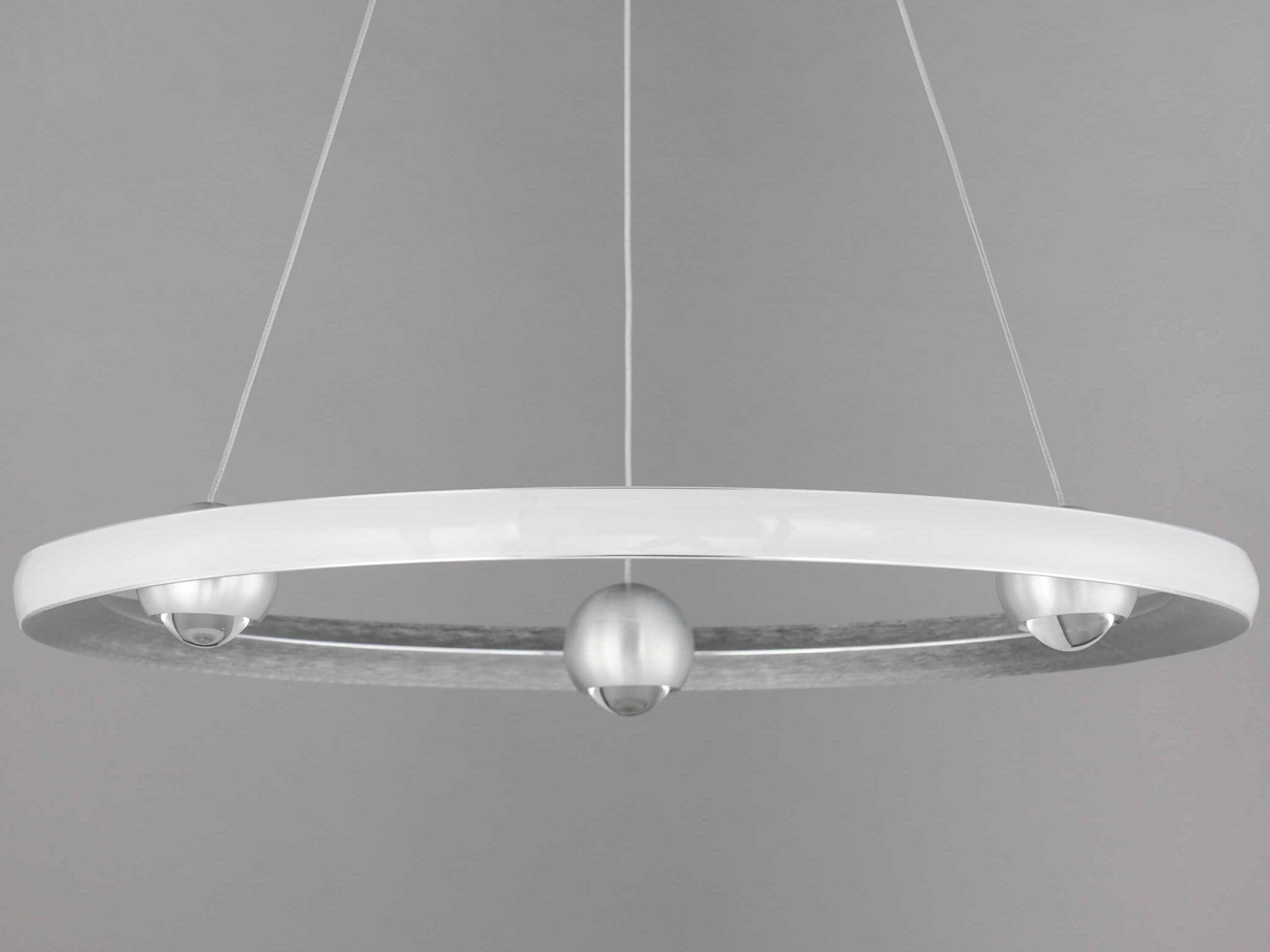 ET2 Nodes 1-Light Brushed Aluminum Silver LED Pendant