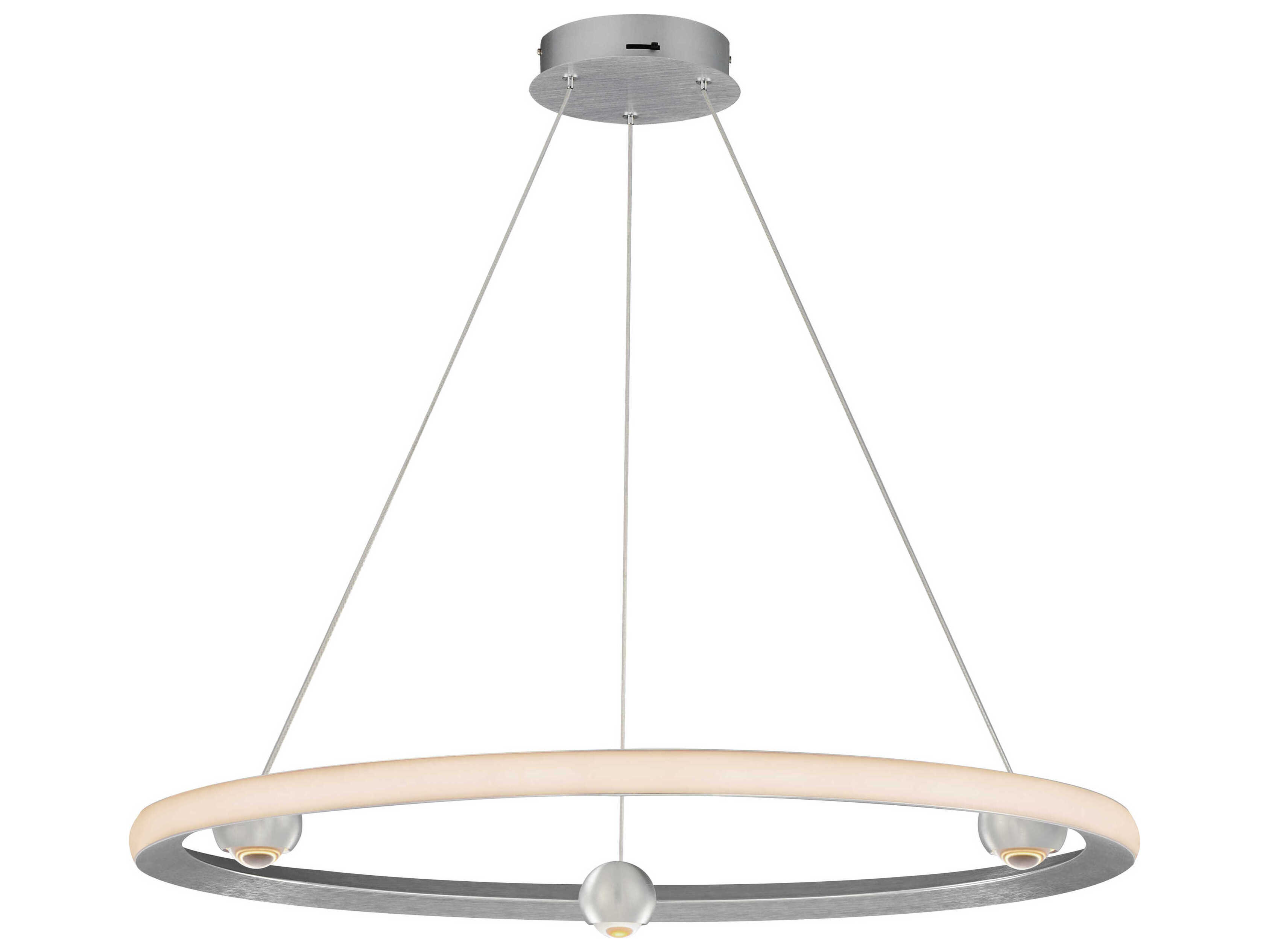 ET2 Nodes 1-Light Brushed Aluminum Silver LED Pendant