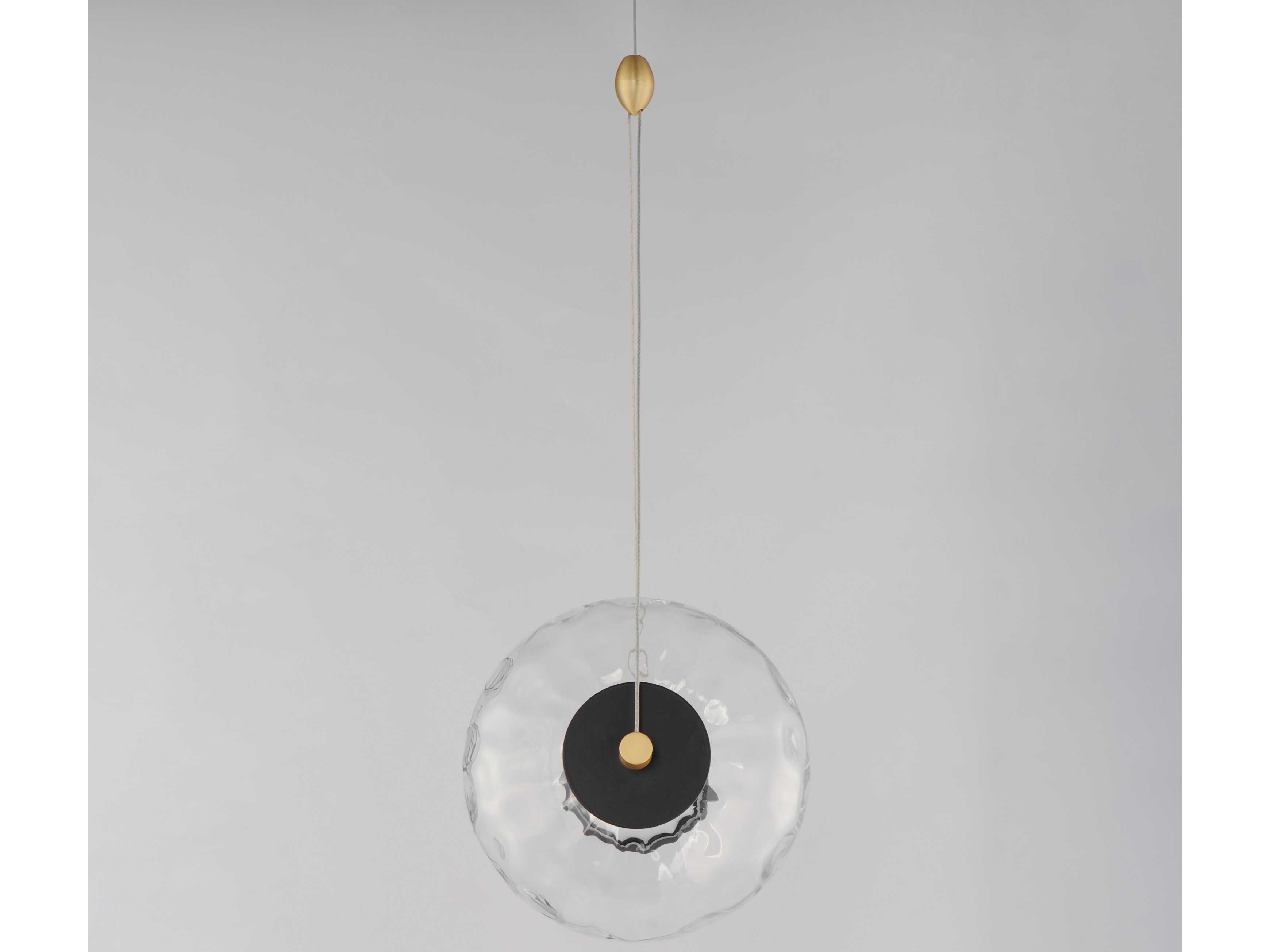ET2 1-Light Black Natural Aged Brass Round Mini Pendant
