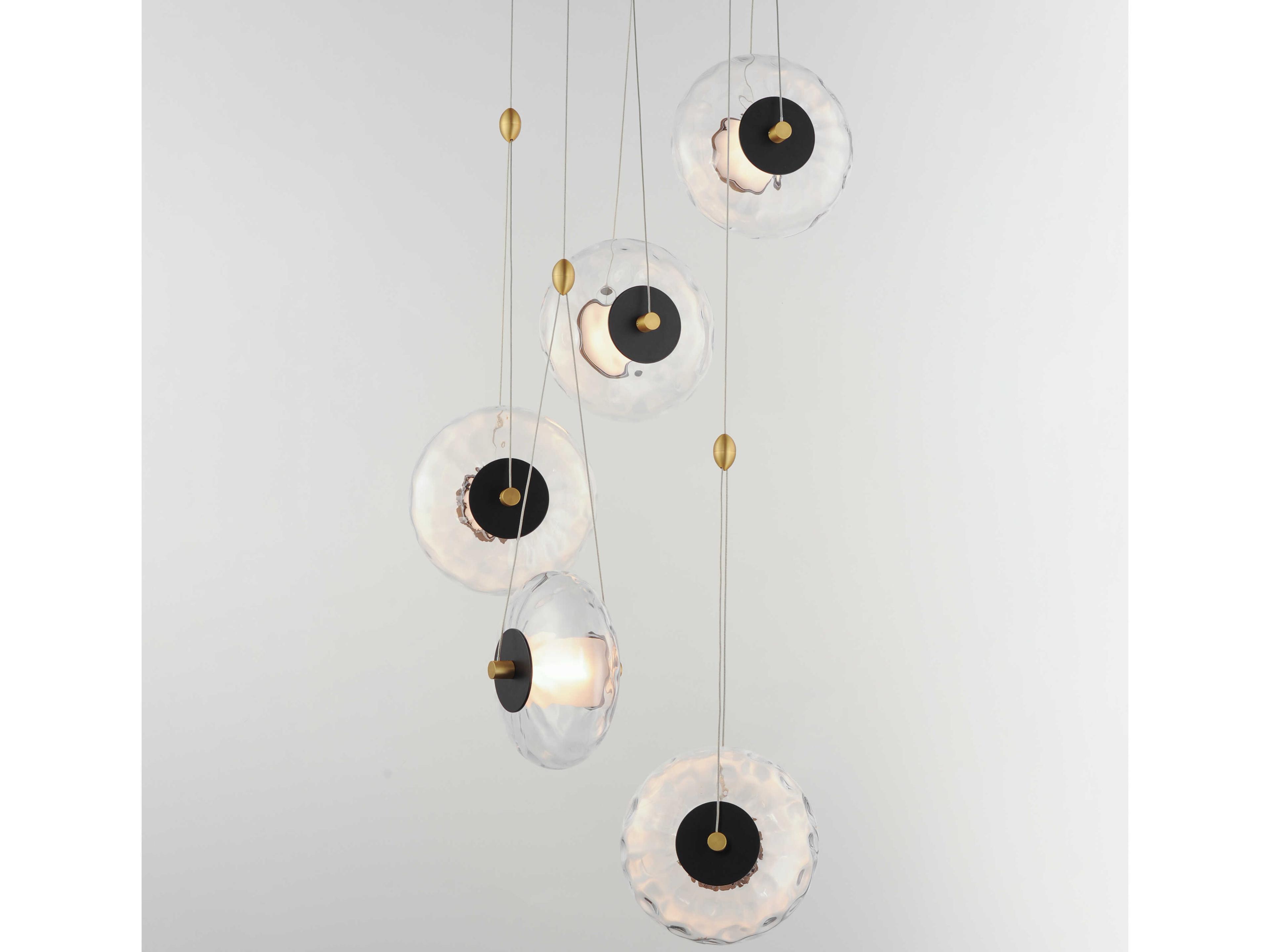 ET2 Amulet 5-Light Black Natural Aged Brass Round Pendant