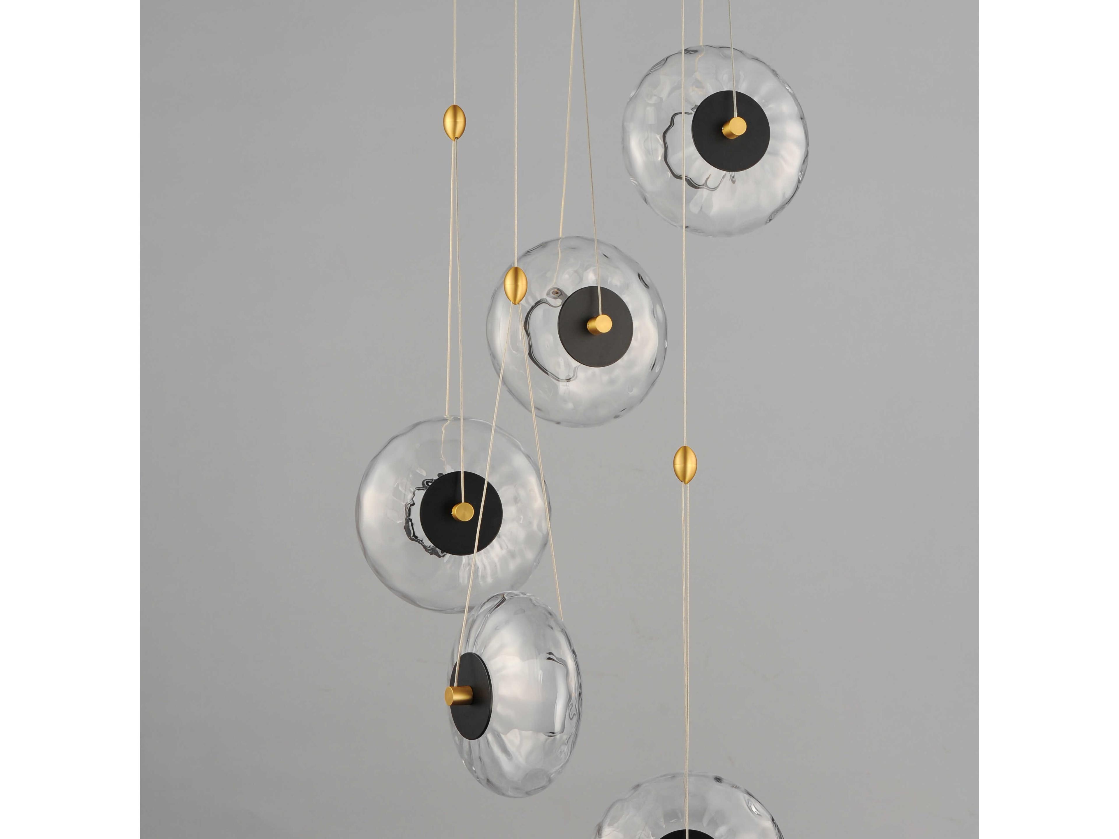 ET2 Amulet 5-Light Black Natural Aged Brass Round Pendant