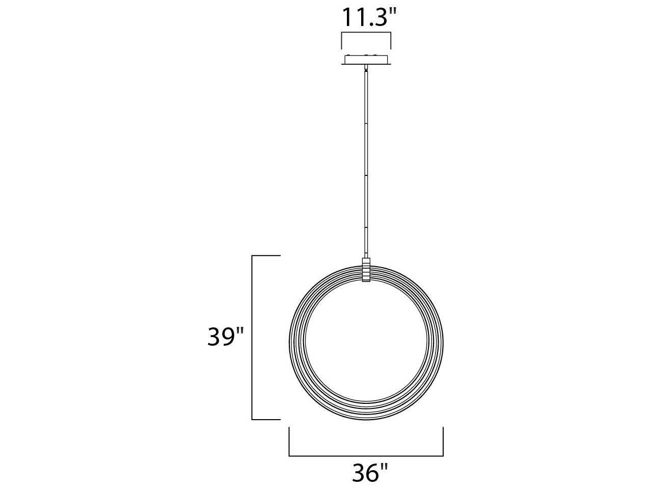 ET2 Concentric Led 4-Light Bronze LED Globe Round Pendant
