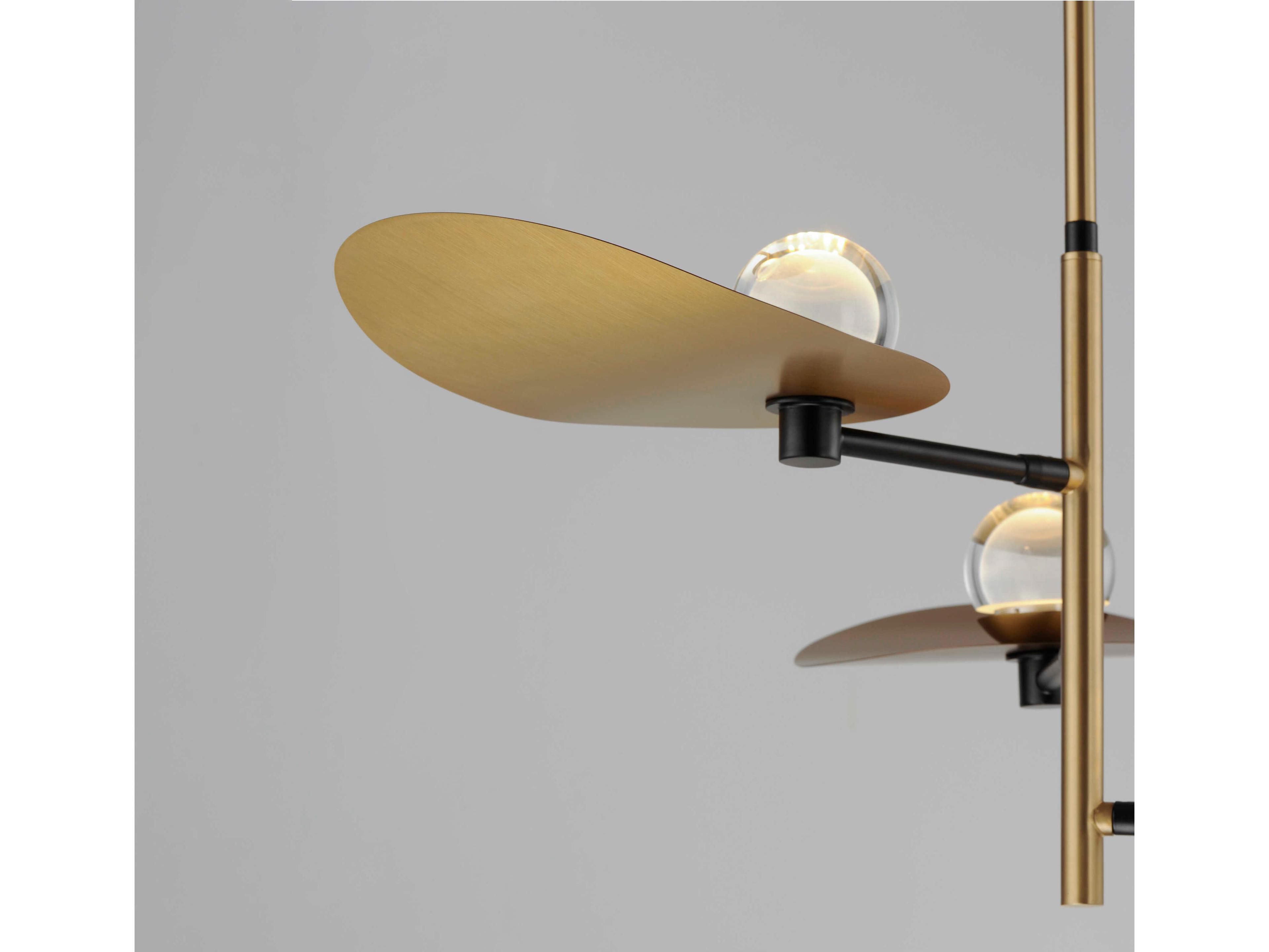 ET2 Pearl 3-Light Black Natural Aged Brass Crystal LED Chandelier